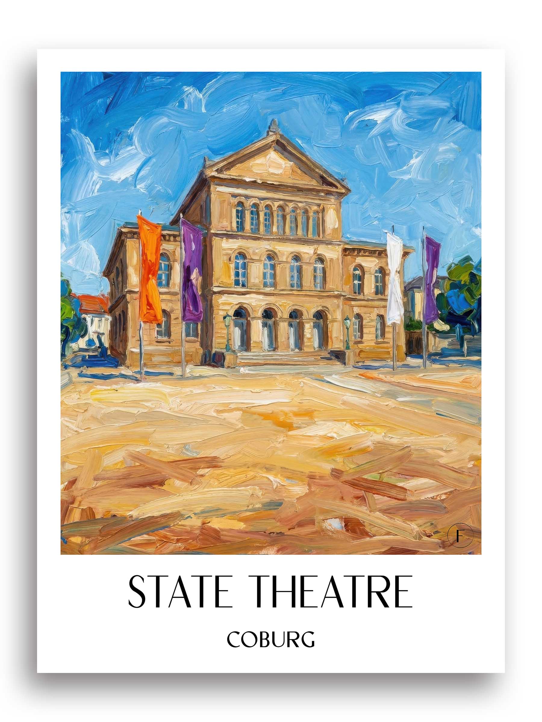 Landestheater Poster - Coburg - Deutschland Kunstdruck - Ölgemälde von A4 bis A1