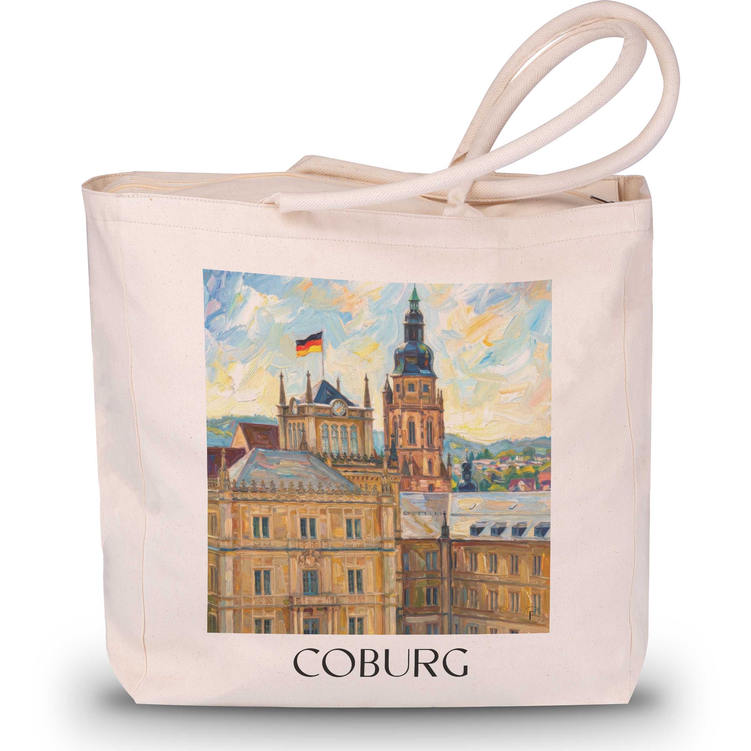 Coburg Shopping Tasche - Oberfranken - Deutschland Tote Bag - Einkaufstasche im Ölgemälde Stil