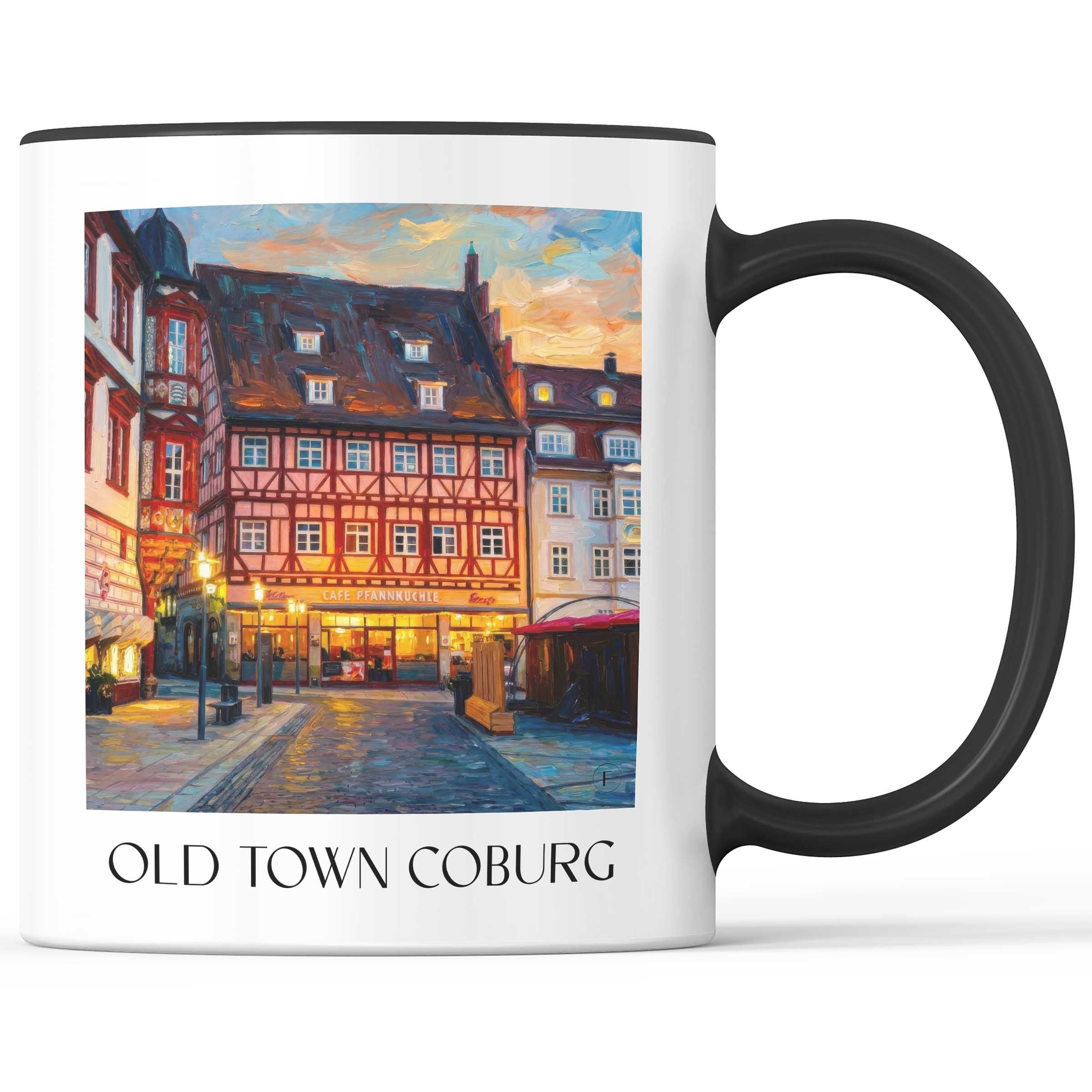 Altstadt Kaffeebecher - Coburg - Deutschland Becher - Kaffeetasse im Ölgemälde Stil