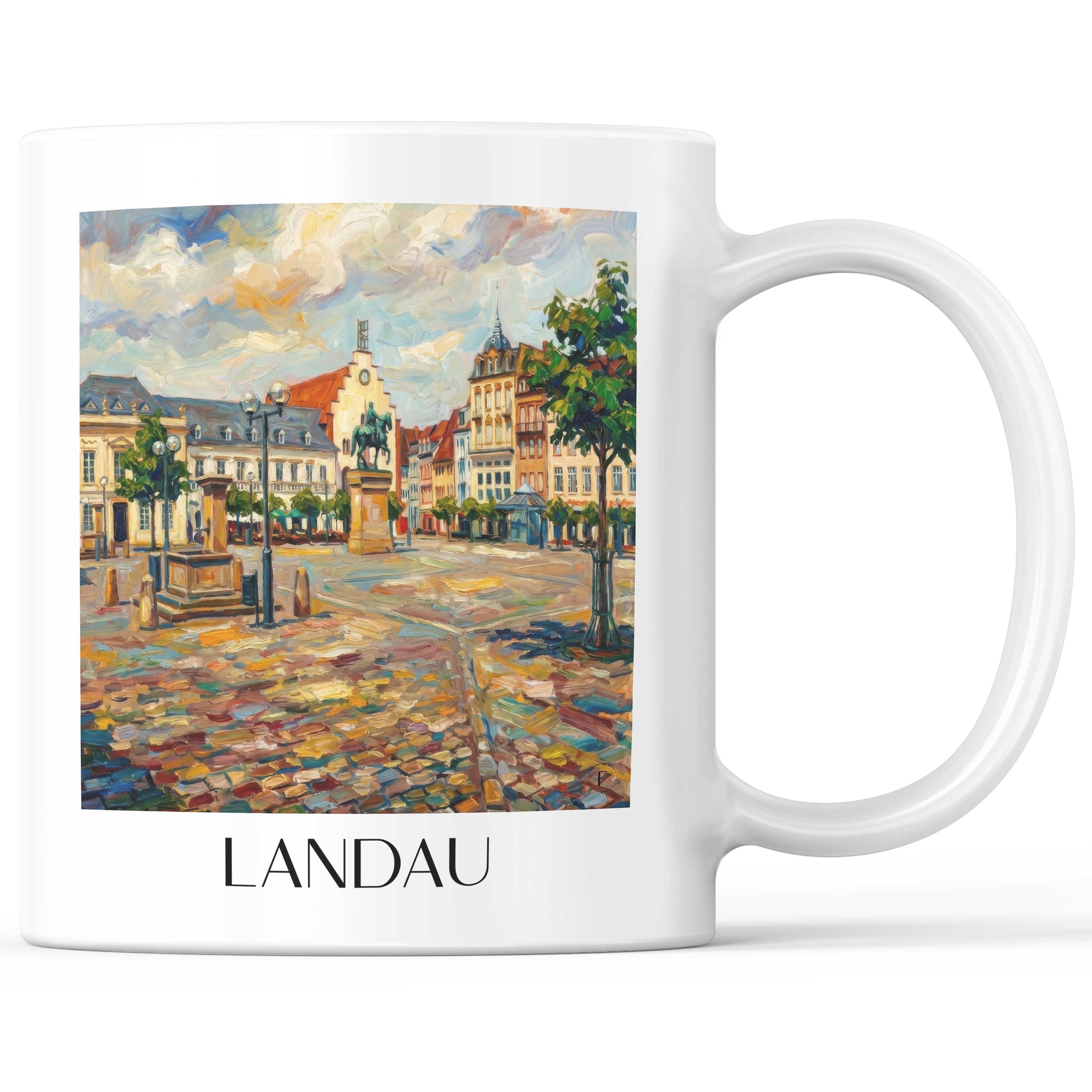 Landau Kaffeebecher - Pfalz - Deutschland Becher - Kaffeetasse im Ölgemälde Stil