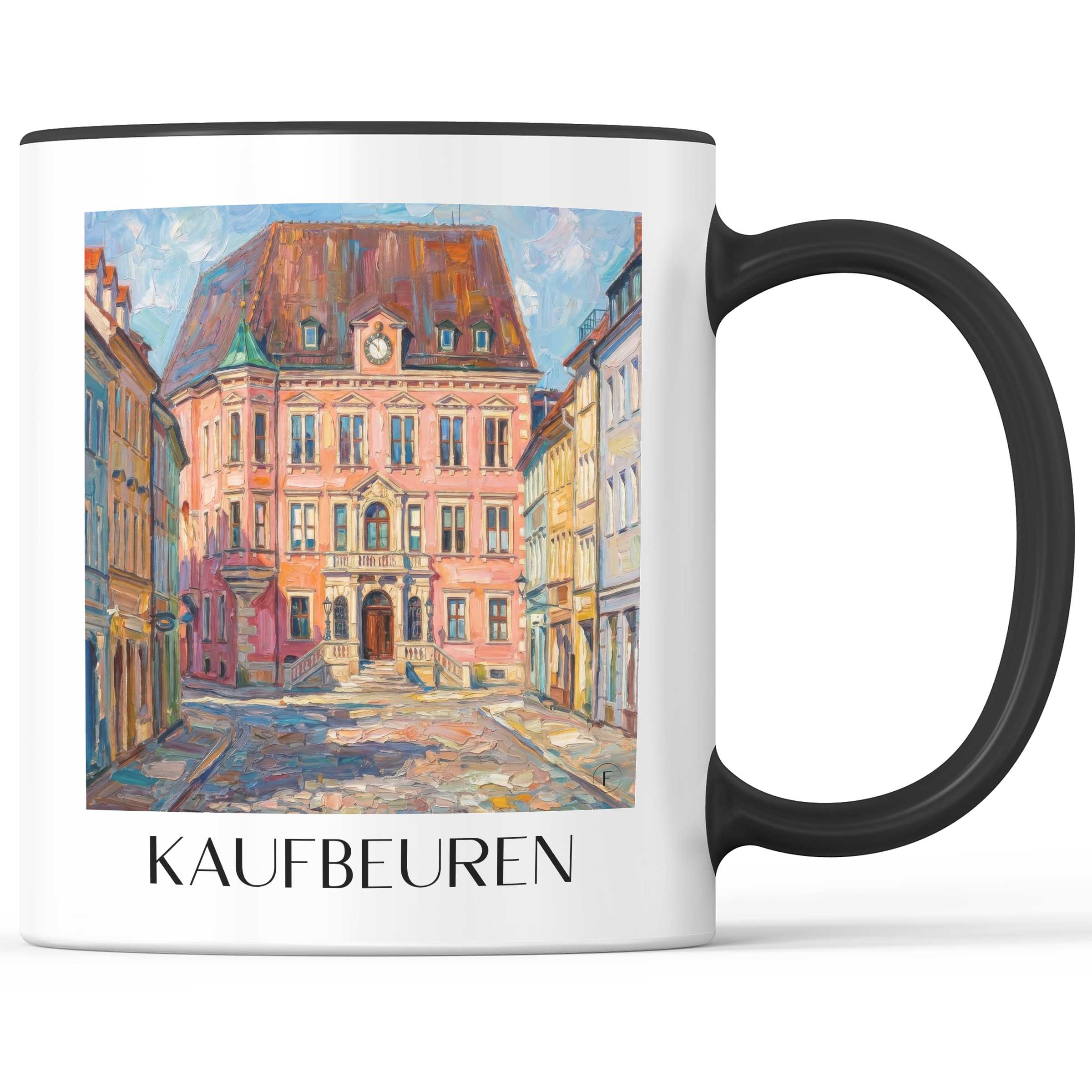 Kaufbeuren Kaffeebecher - Schwaben - Deutschland Becher - Kaffeetasse im Ölgemälde Stil