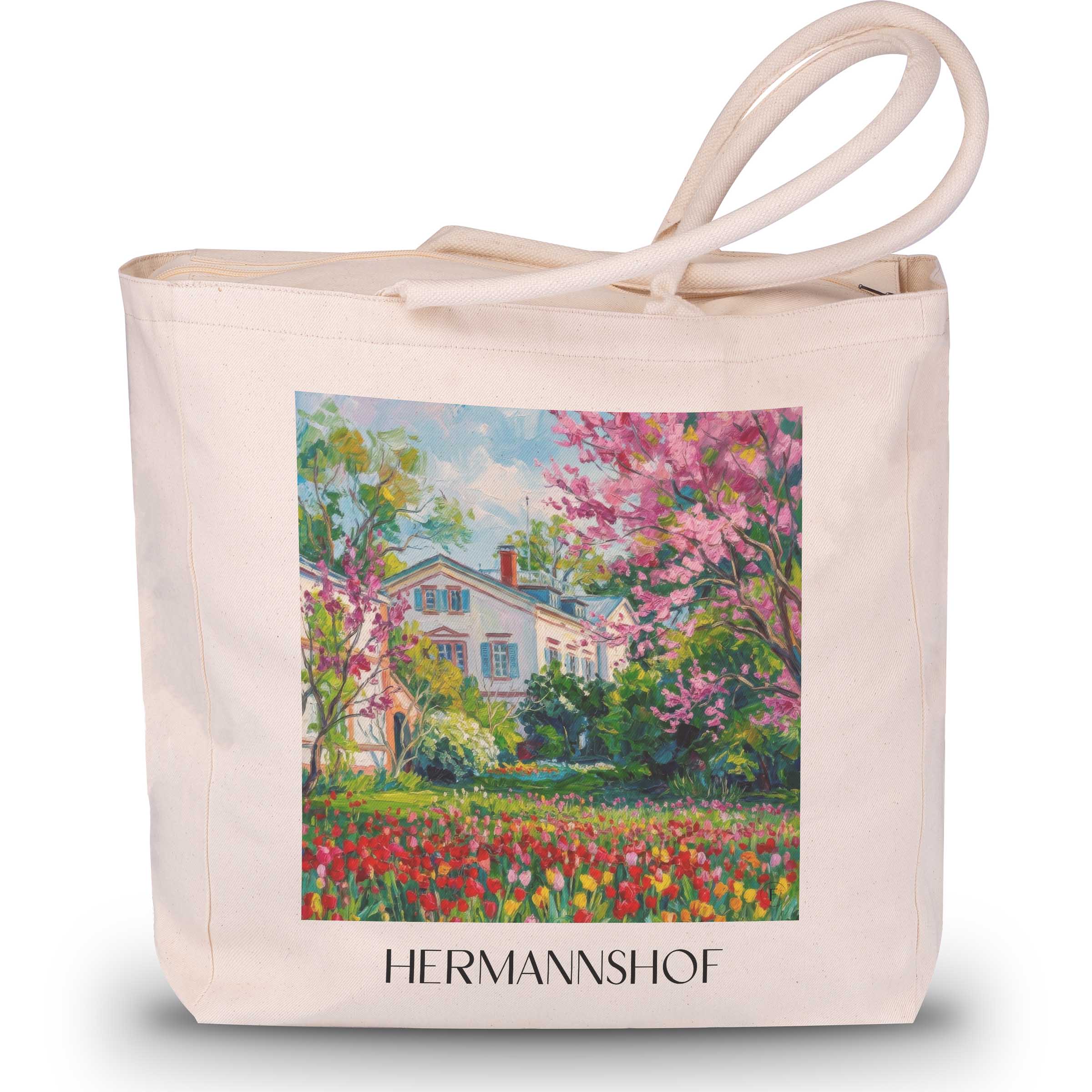 Hermannshof Shopping Tasche - Weinheim - Deutschland Tote Bag - Einkaufstasche im Ölgemälde Stil