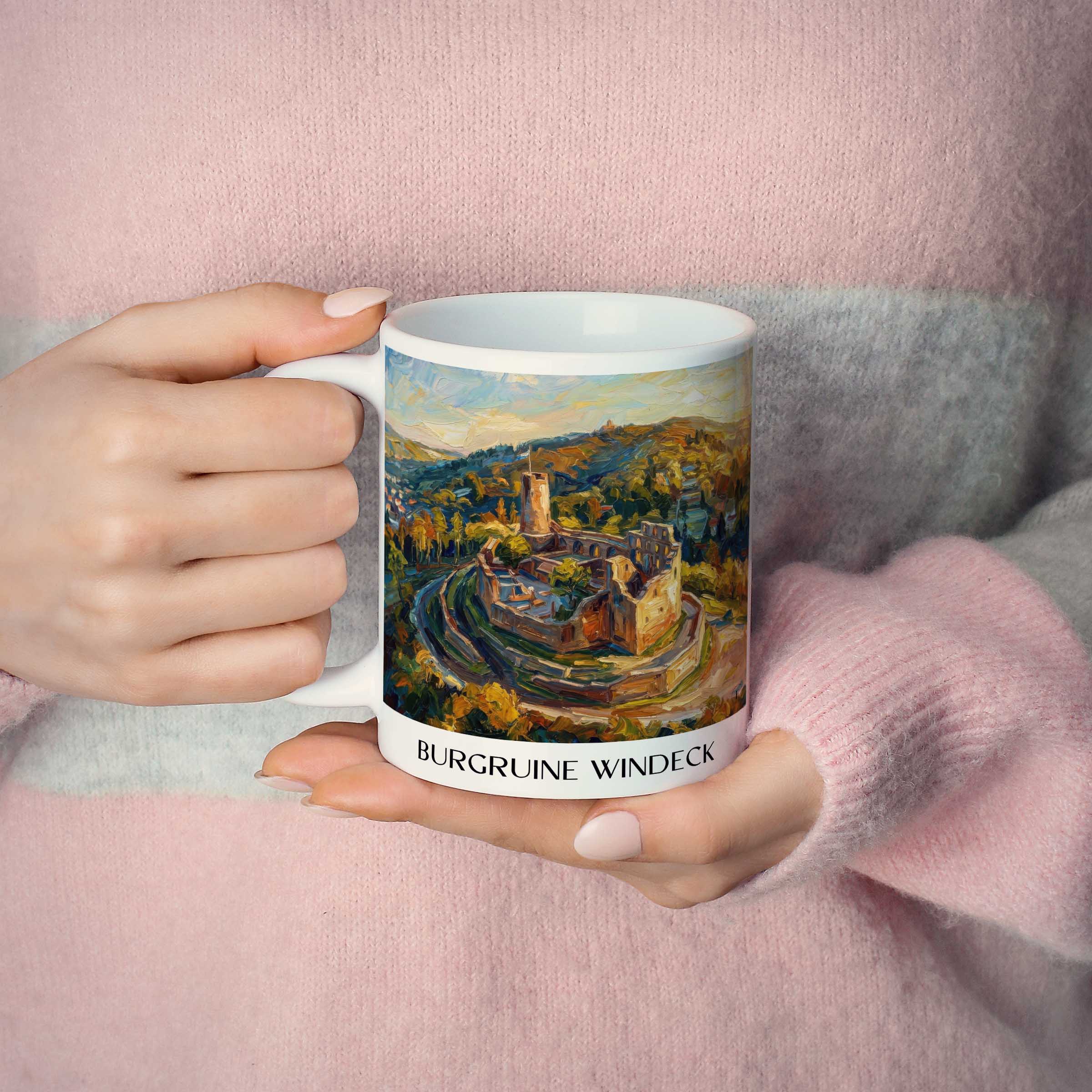 burgruine-windeck-weinheim-deutschland-kaffeebecher-oil-painting-oelgemaelde