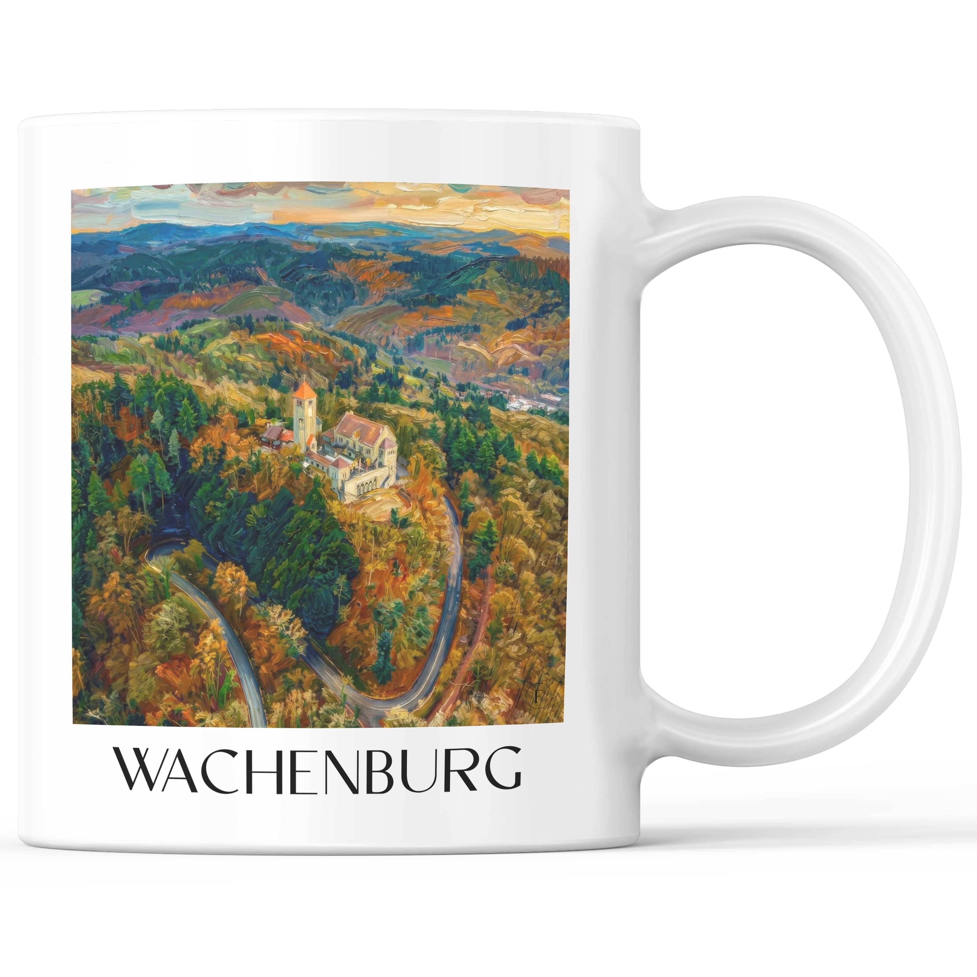 Wachenburg Kaffeebecher - Weinheim - Deutschland Becher - Kaffeetasse im Ölgemälde Stil