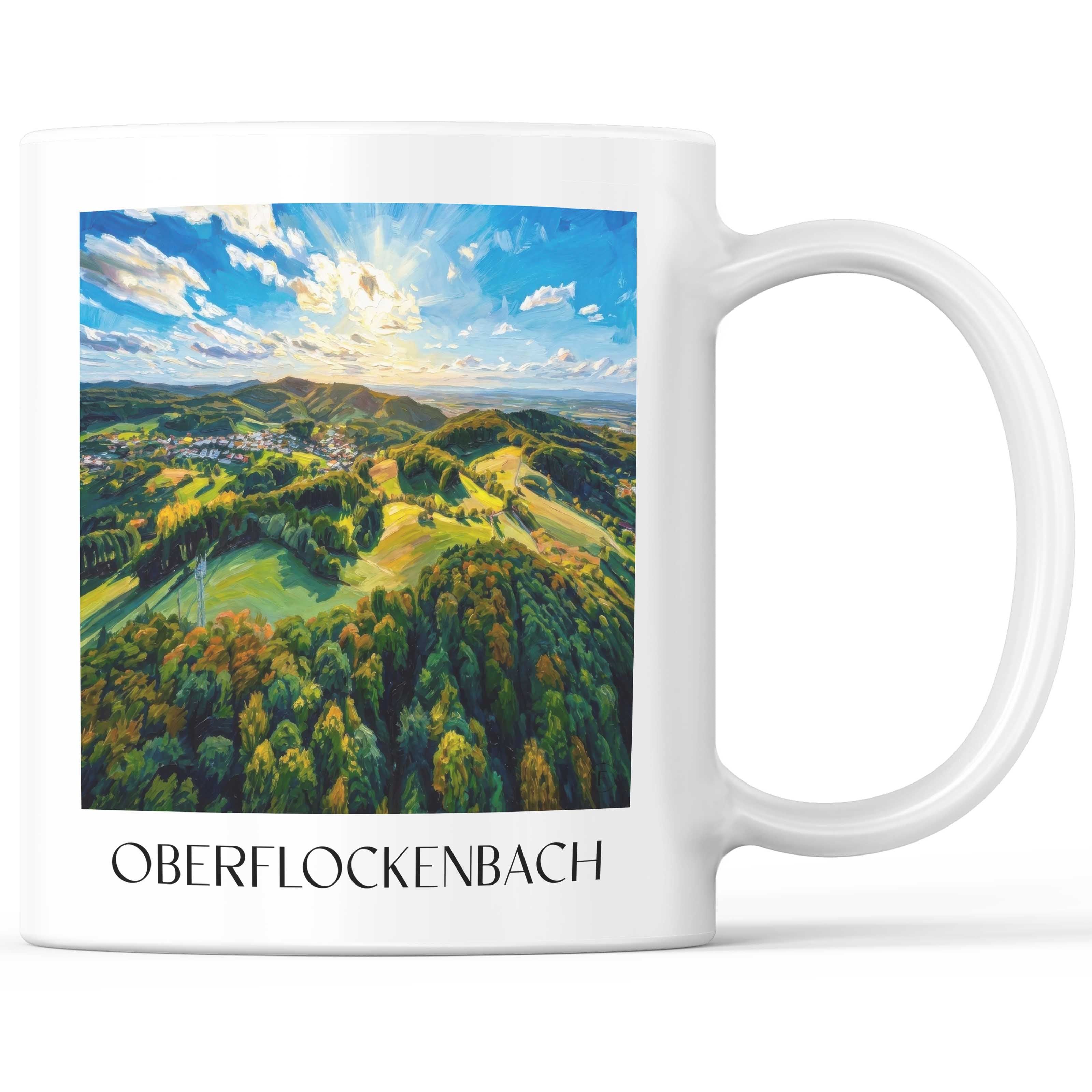 Oberflockenbach Kaffeebecher - Weinheim - Deutschland Becher - Kaffeetasse im Ölgemälde Stil