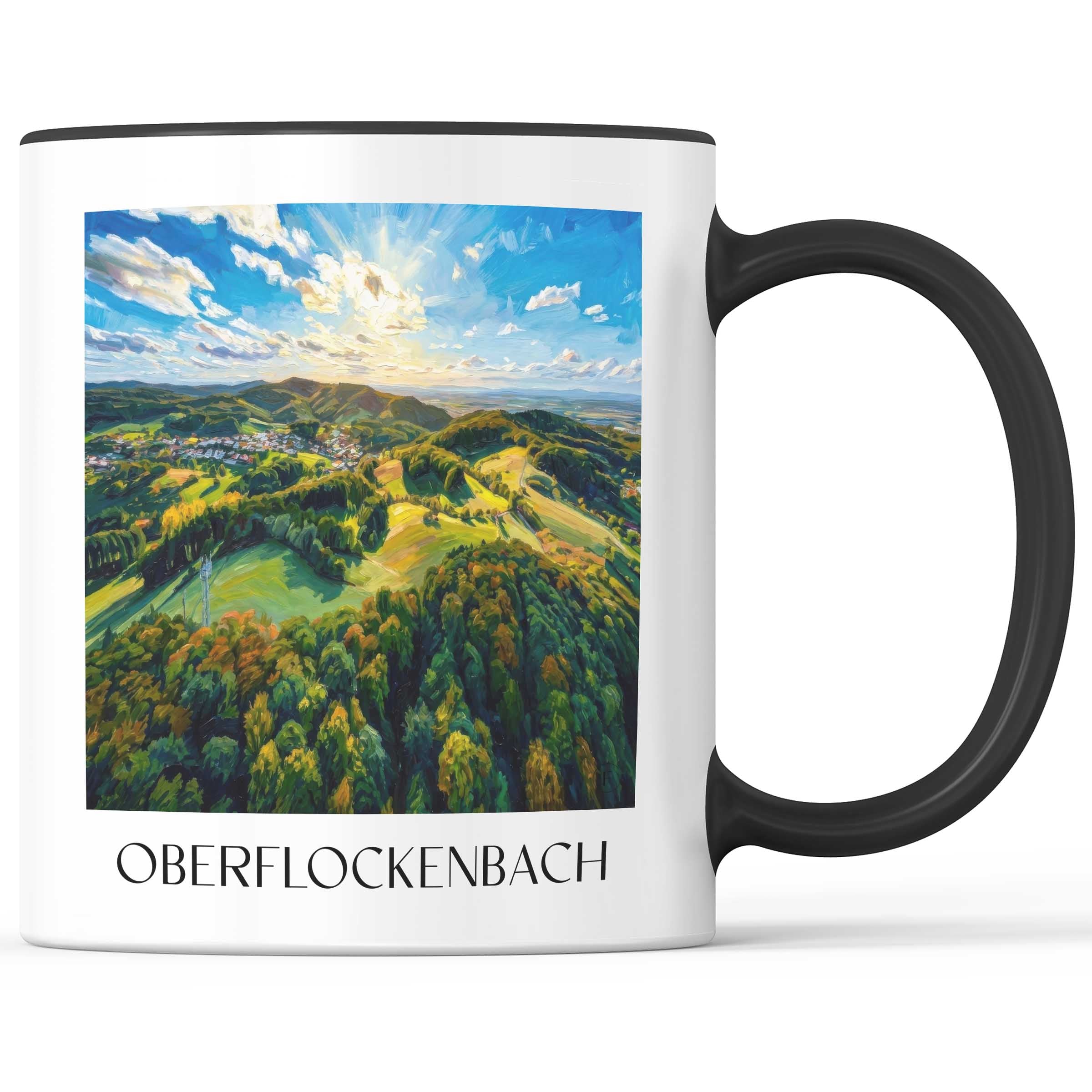 Oberflockenbach Kaffeebecher - Weinheim - Deutschland Becher - Kaffeetasse im Ölgemälde Stil