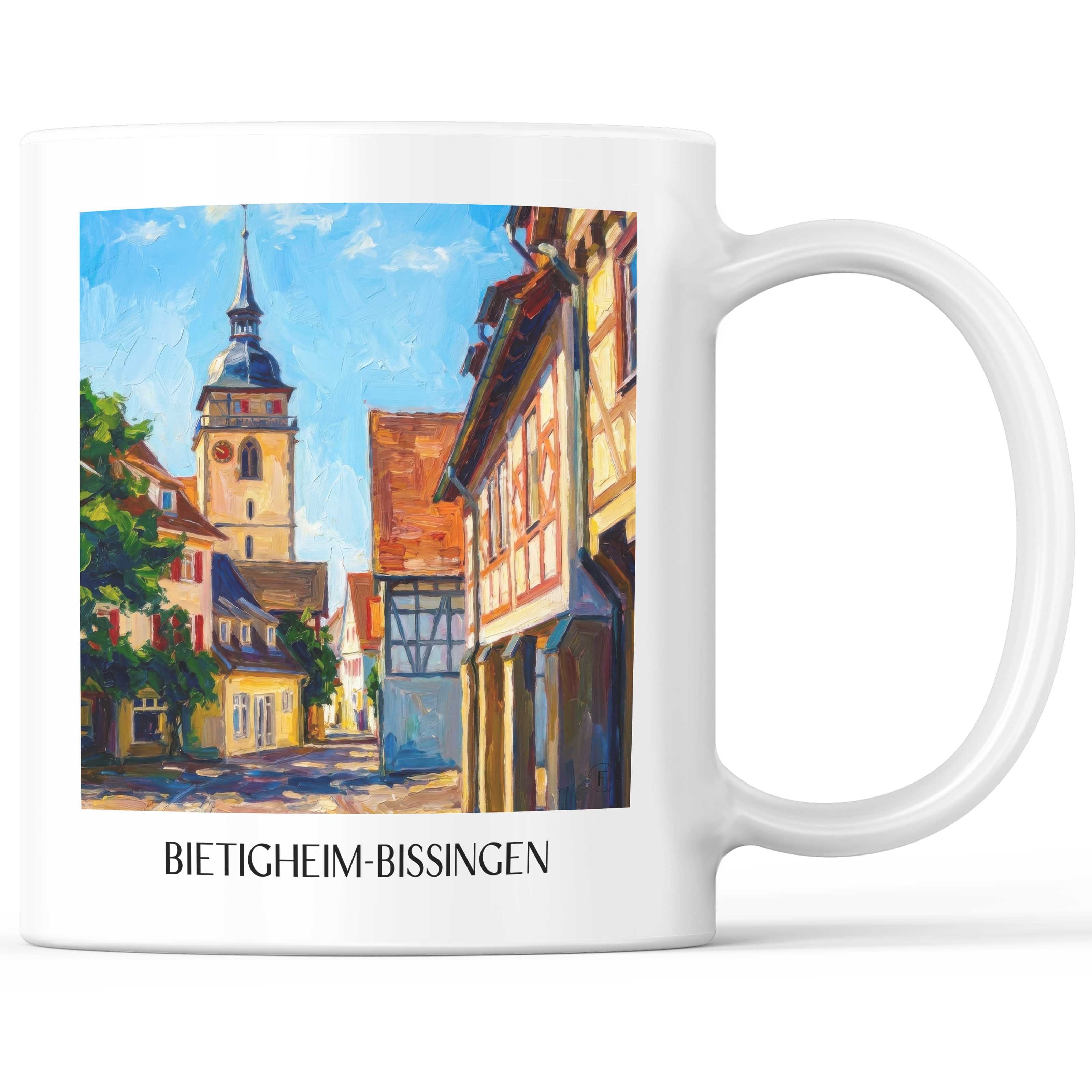 Bietigheim-Bissingen Kaffeebecher - Württemberg - Deutschland Becher - Kaffeetasse im Ölgemälde Stil