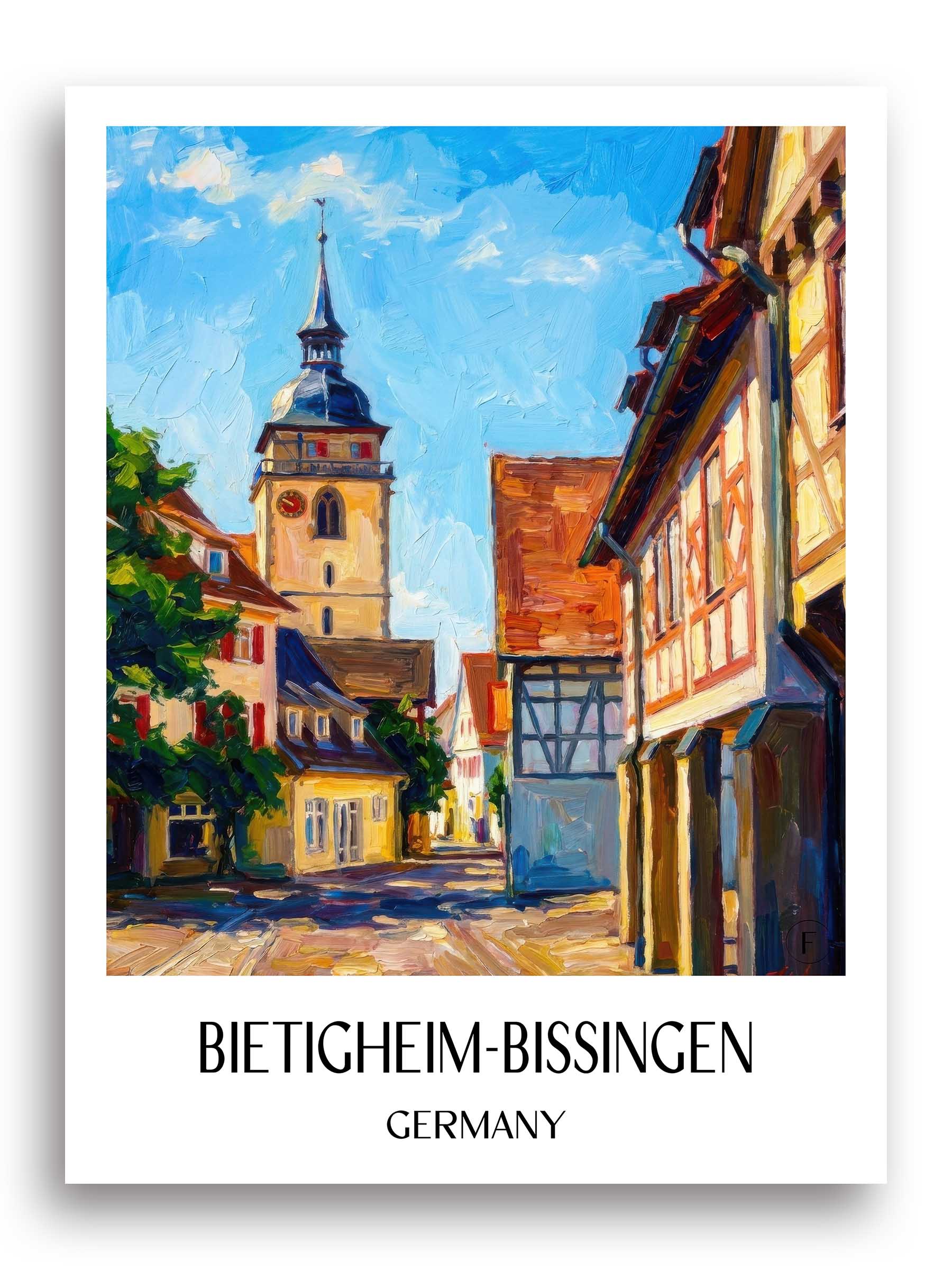 Bietigheim-Bissingen Poster - Württemberg - Deutschland Kunstdruck - Ölgemälde von A4 bis A1