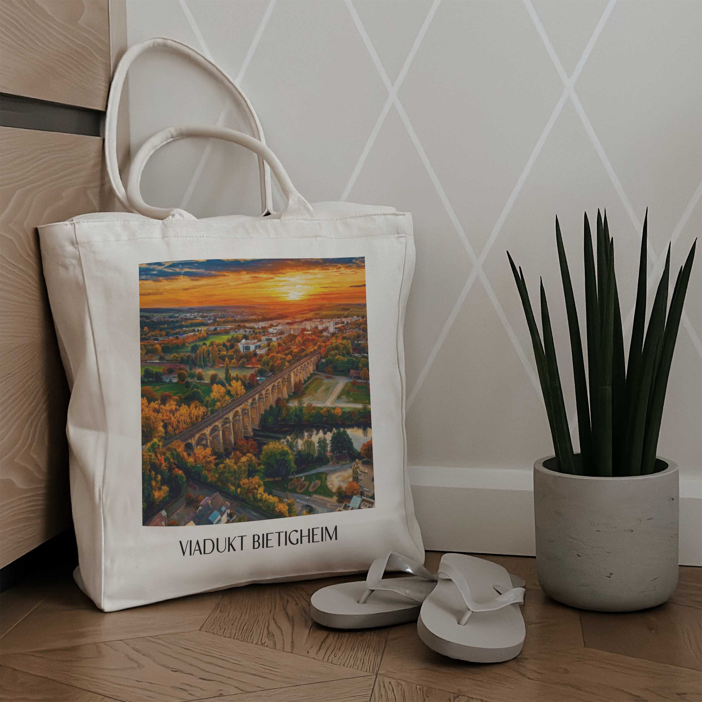 viadukt-bietigheim-württemberg-deutschland-einkaufstasche-oil-painting-oelgemaelde