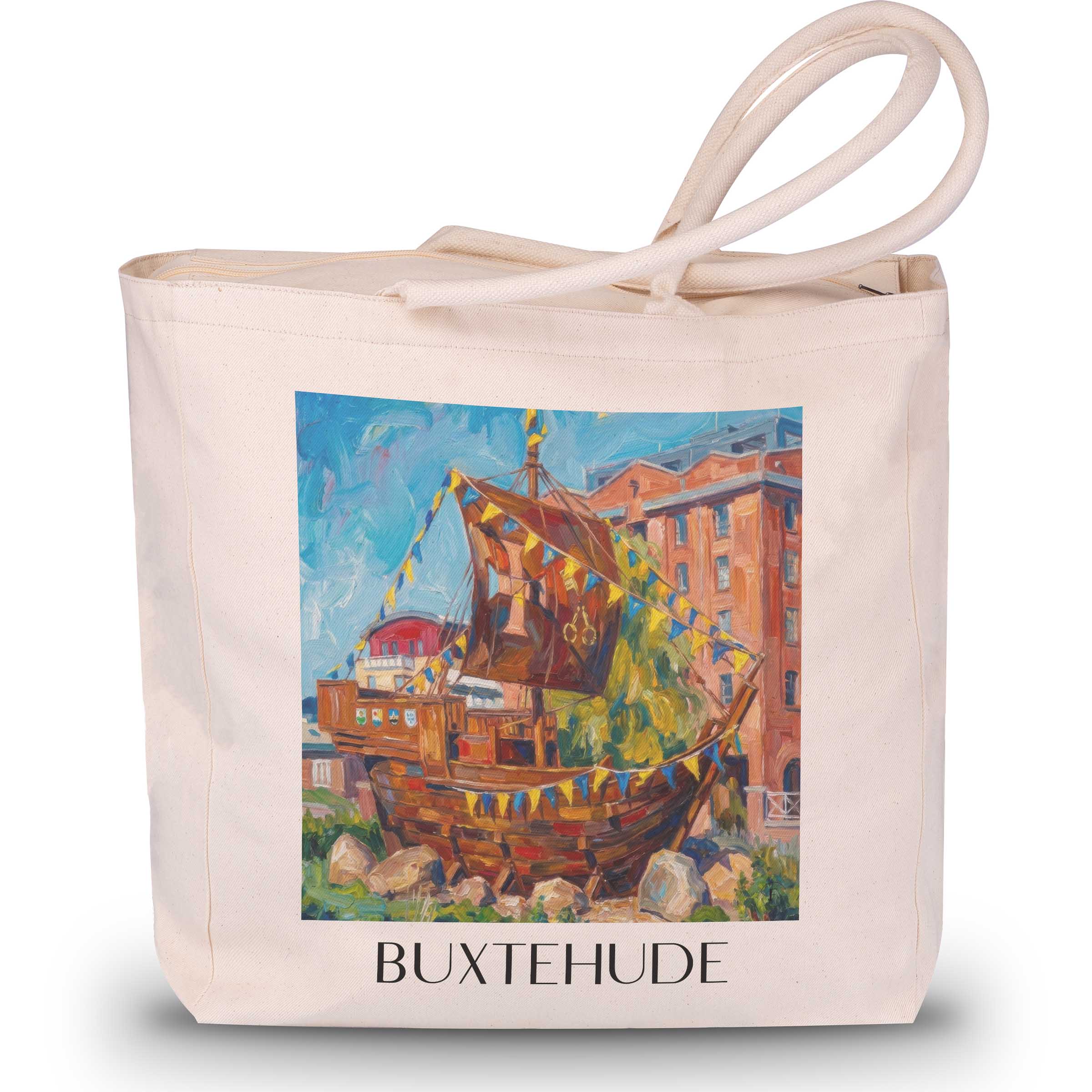 Buxtehude Shopping Tasche - Niedersachsen - Deutschland Tote Bag - Einkaufstasche im Ölgemälde Stil