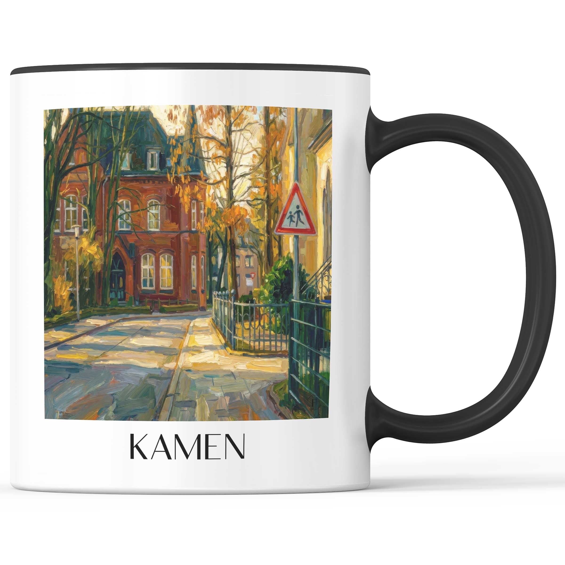 Kamen Kaffeebecher - Ruhrgebiet - Deutschland Becher - Kaffeetasse im Ölgemälde Stil