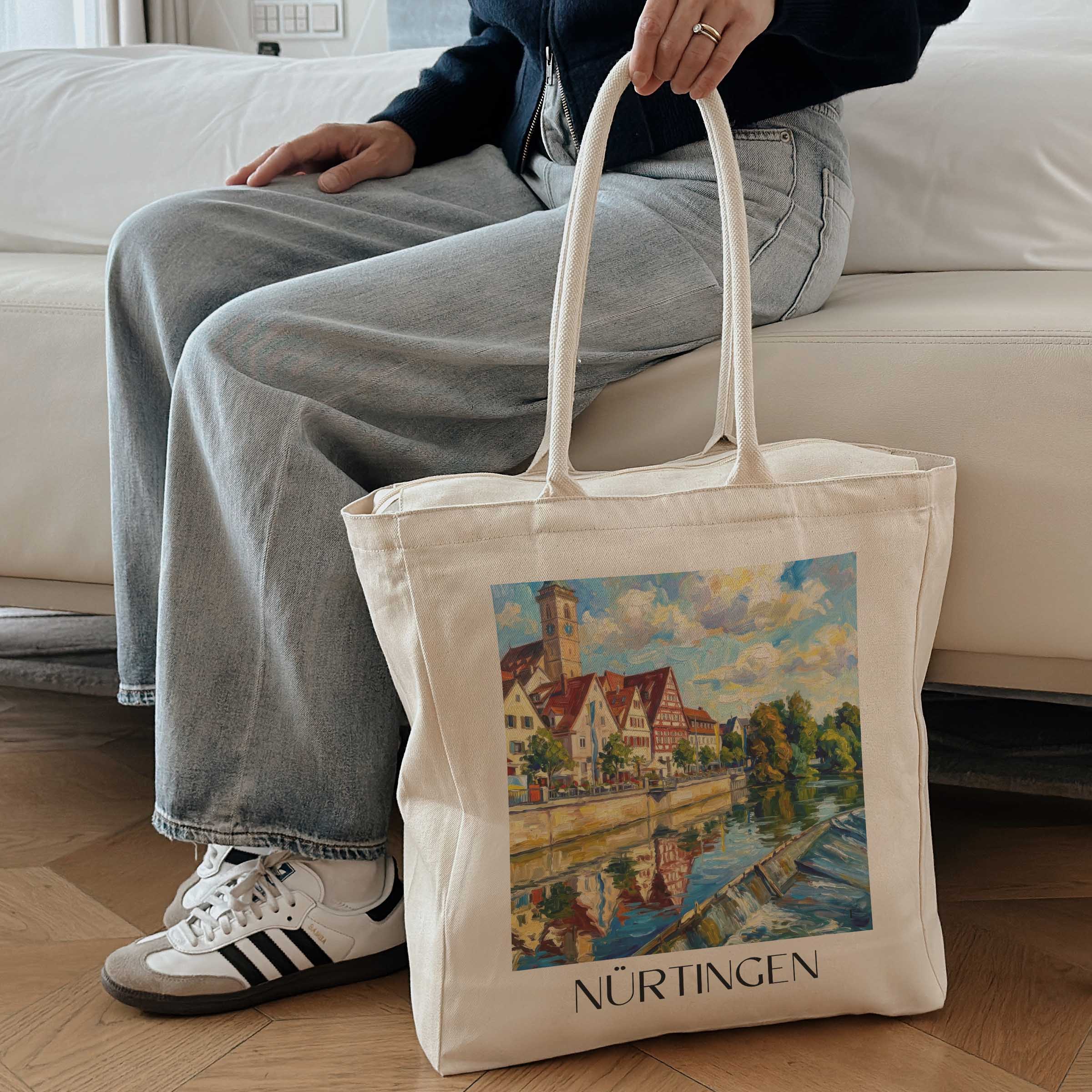 nürtingen-neckartal-deutschland-einkaufstasche-oil-painting-oelgemaelde