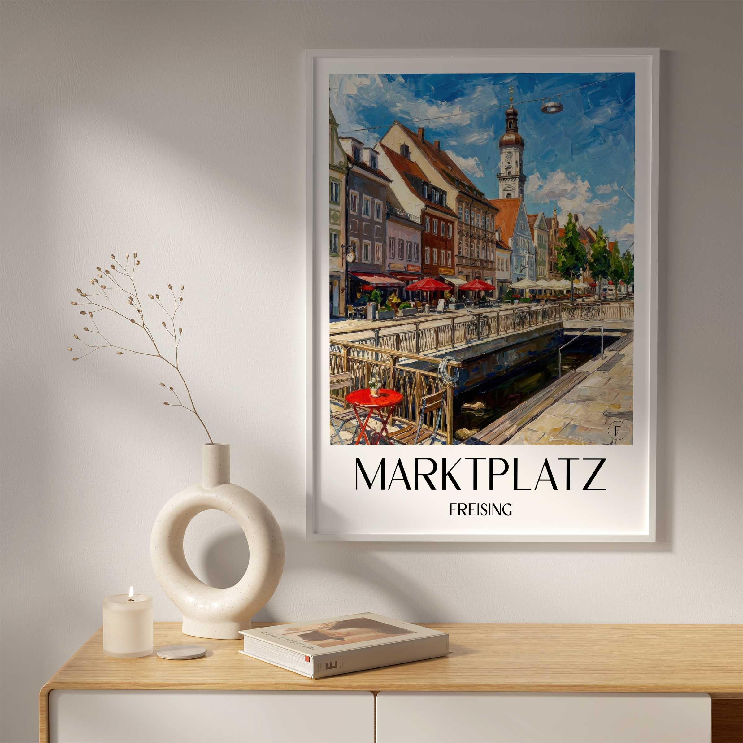 marktplatz-freising-deutschland-poster-oil-painting-oelgemaelde
