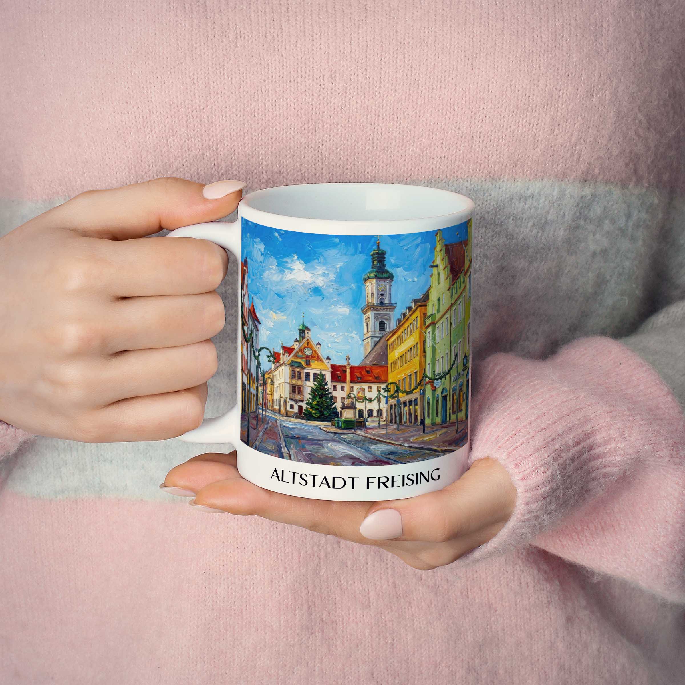 altstadt-freising-deutschland-kaffeebecher-oil-painting-oelgemaelde