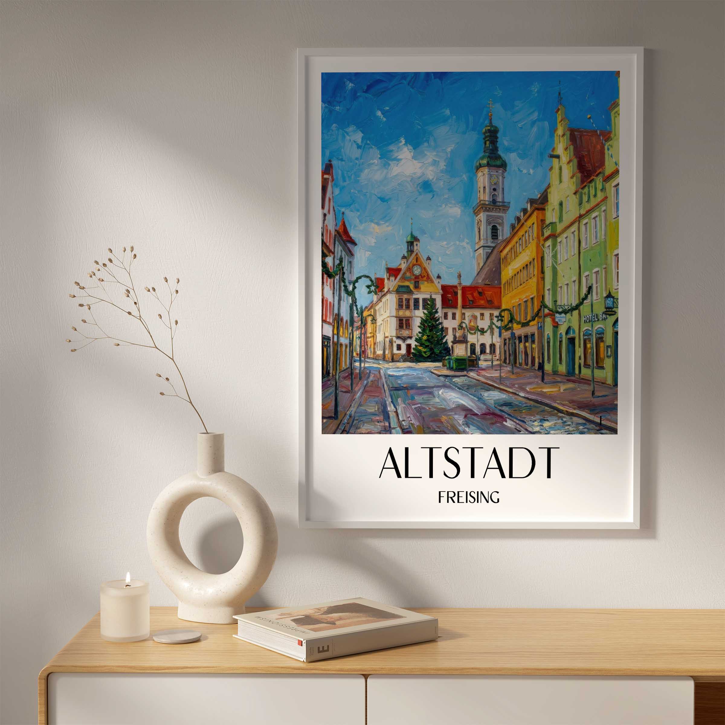altstadt-freising-deutschland-poster-oil-painting-oelgemaelde
