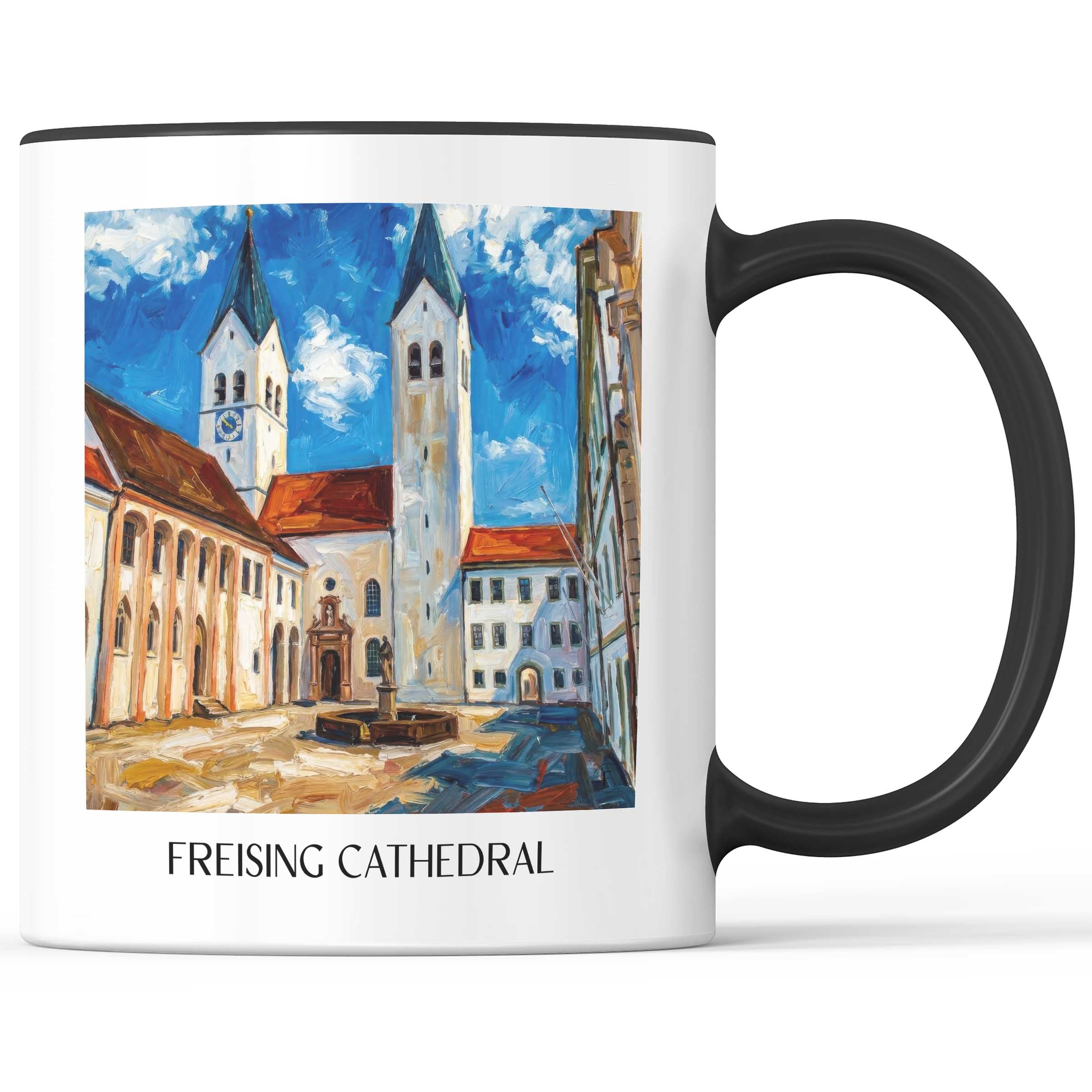 Freisinger Dom Kaffeebecher - Oberbayern - Deutschland Becher - Kaffeetasse im Ölgemälde Stil