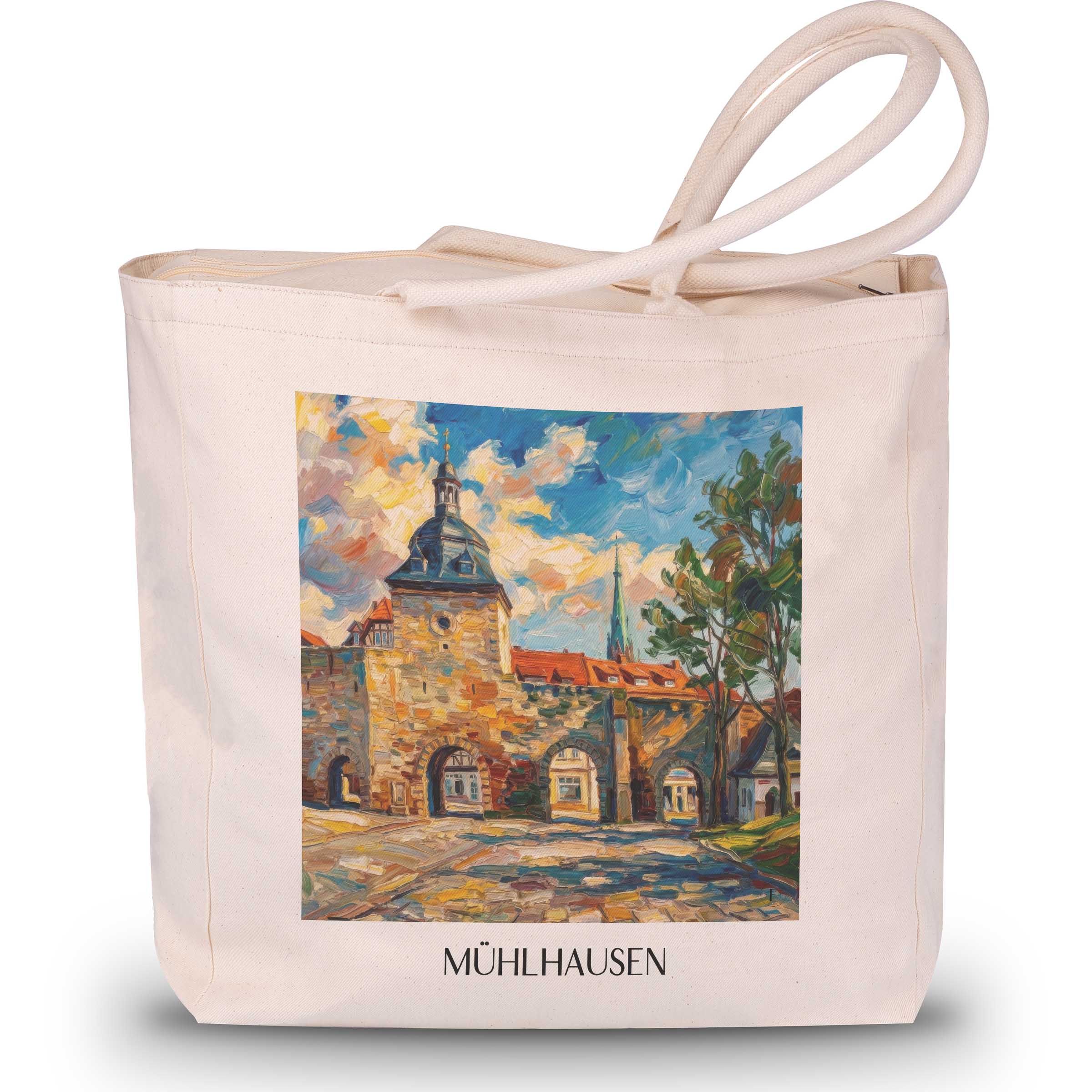 mühlhausen-thüringen-deutschland-einkaufstasche-oil-painting-oelgemaelde