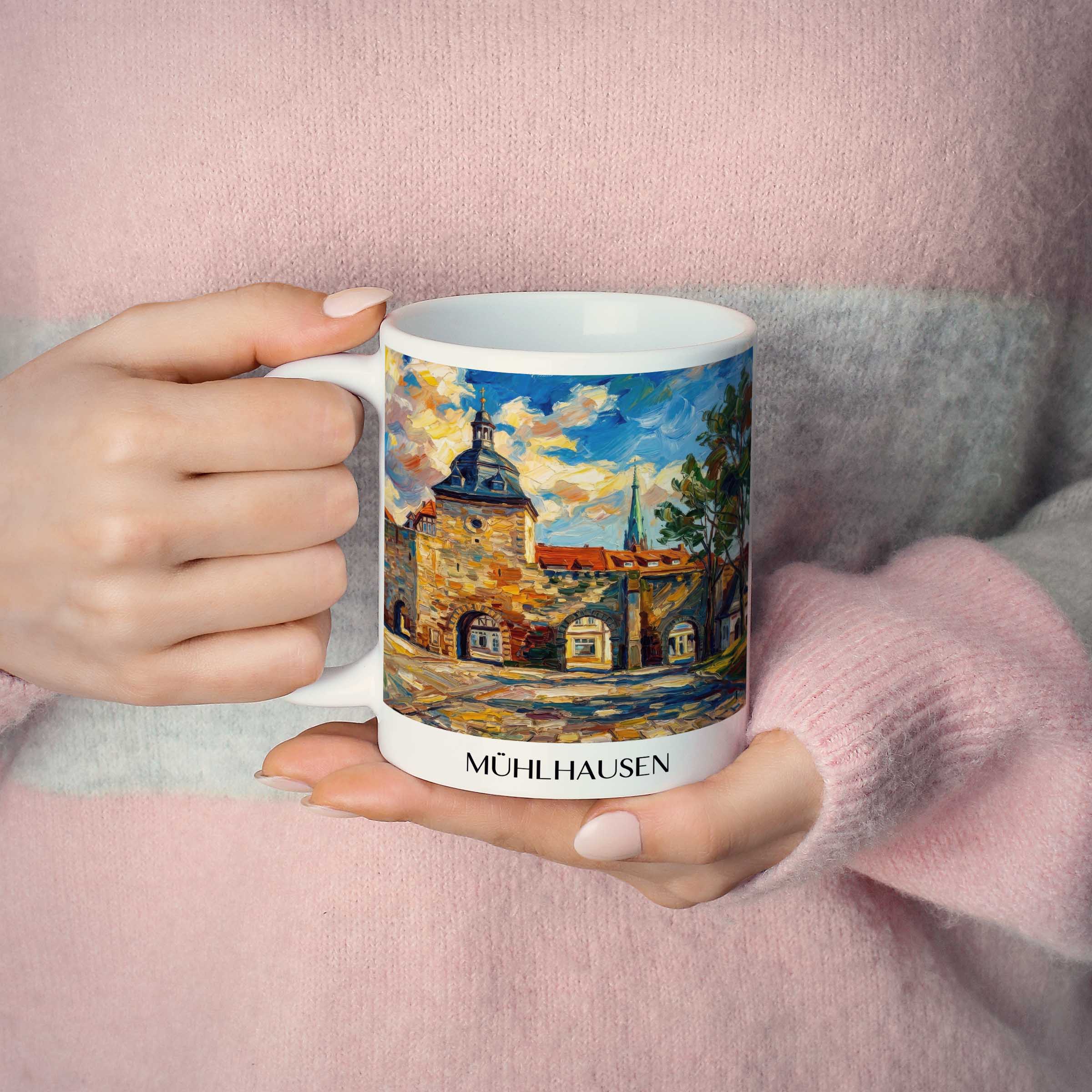 mühlhausen-thüringen-deutschland-kaffeebecher-oil-painting-oelgemaelde