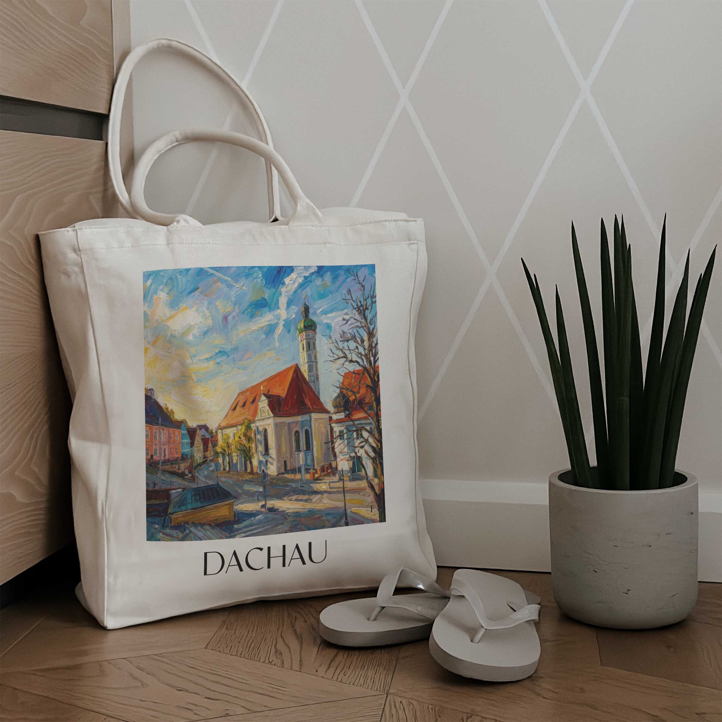 dachau-oberbayern-deutschland-einkaufstasche-oil-painting-oelgemaelde