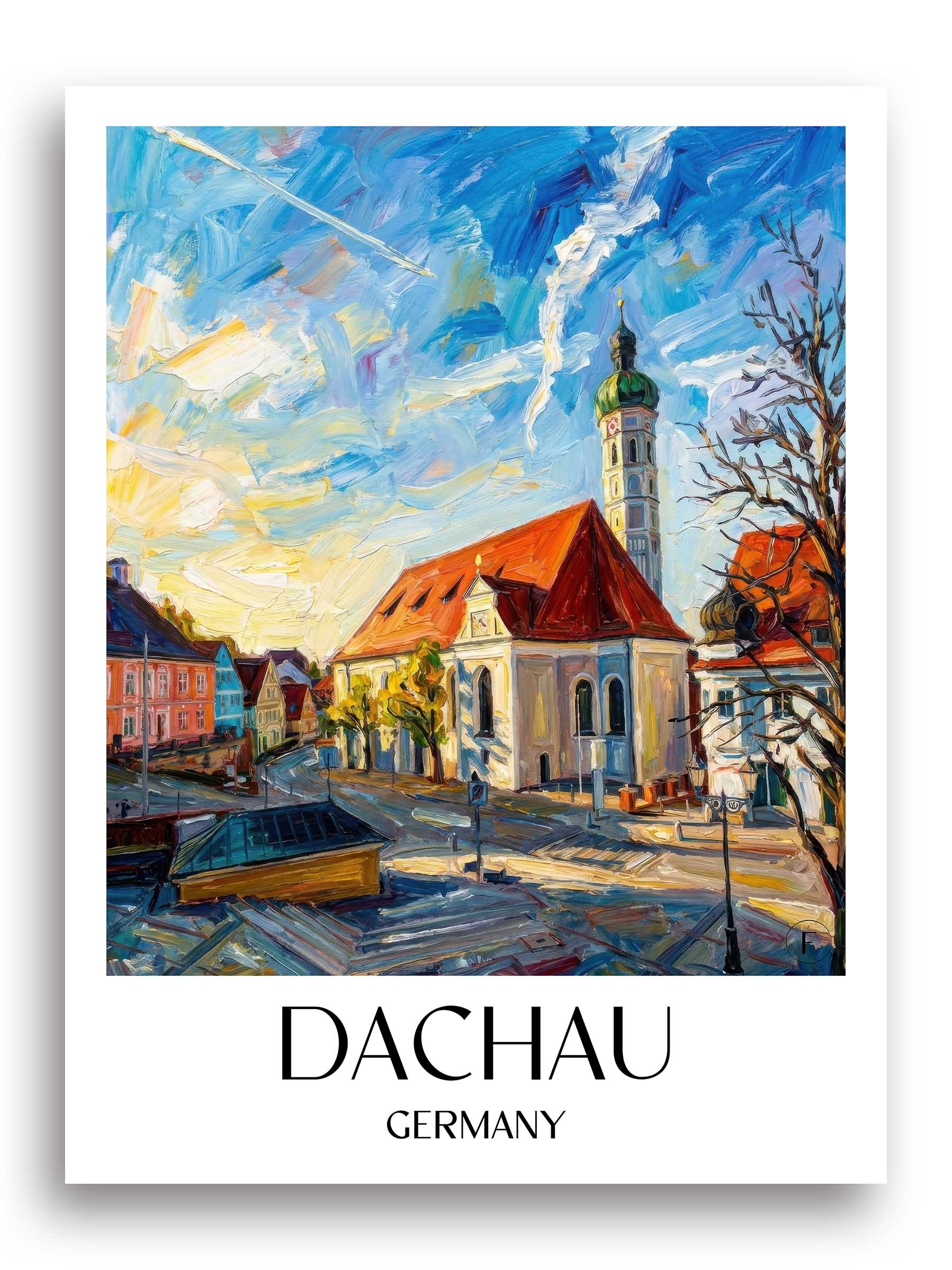 Dachau Poster - Oberbayern - Deutschland Kunstdruck - Ölgemälde von A4 bis A1