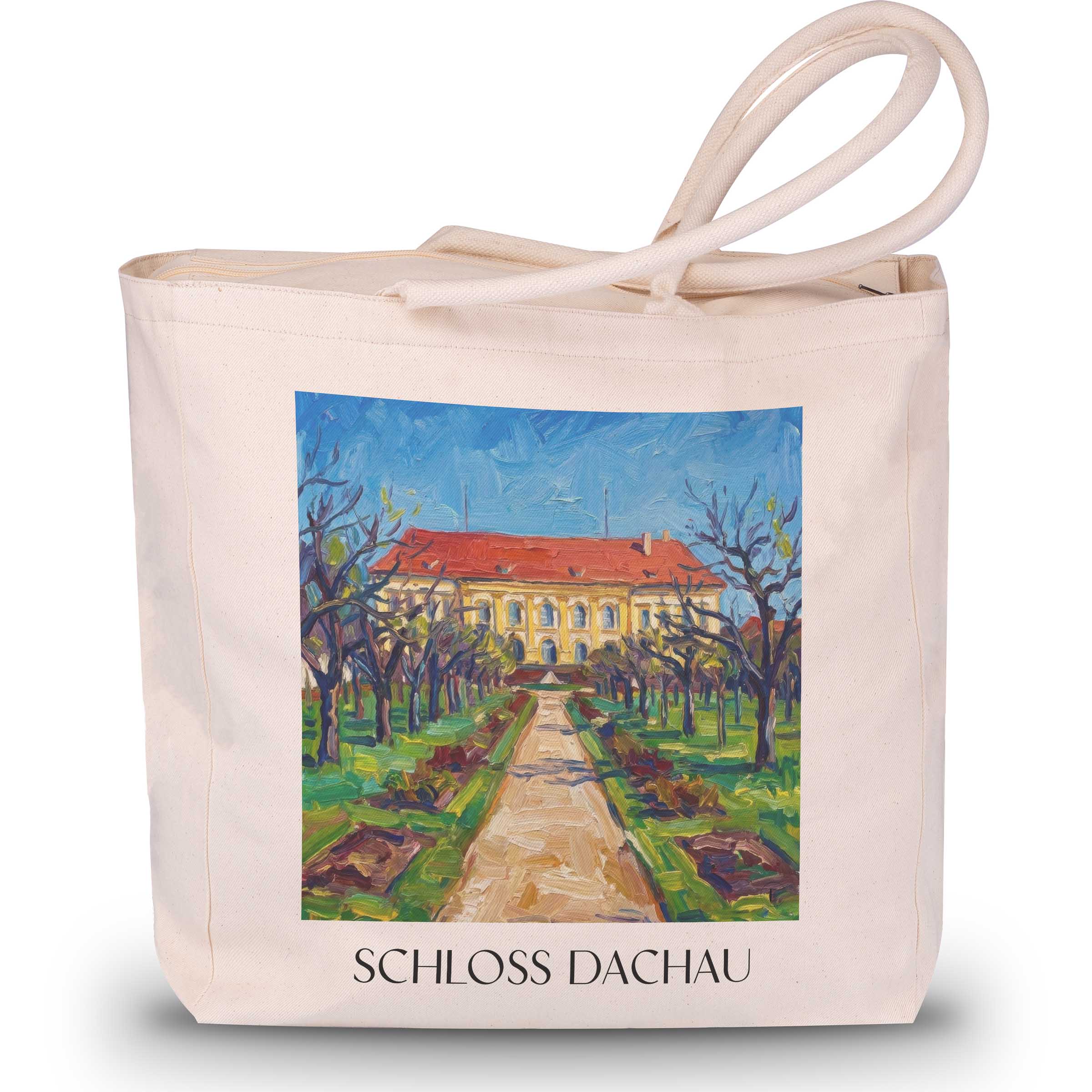 schloss-dachau-oberbayern-deutschland-einkaufstasche-oil-painting-oelgemaelde