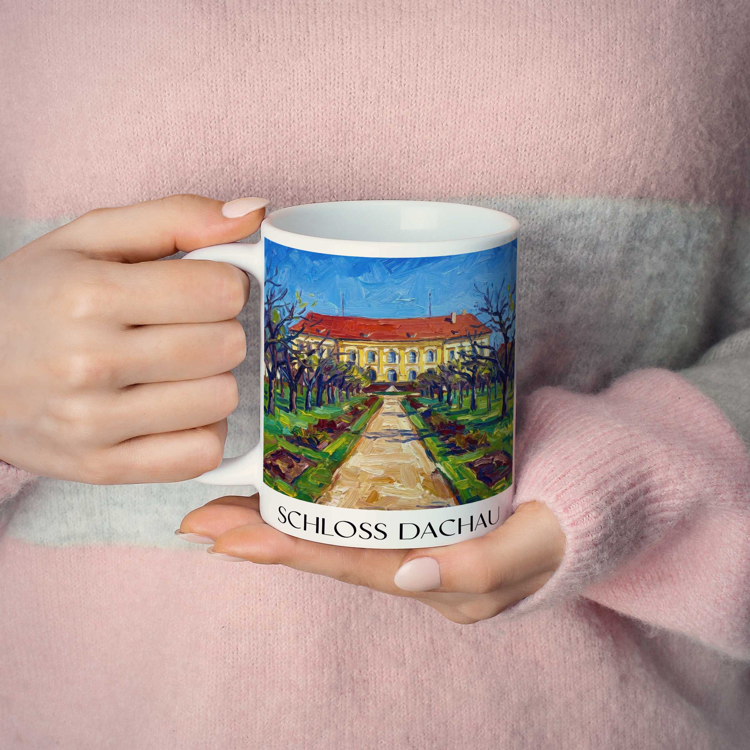 schloss-dachau-oberbayern-deutschland-kaffeebecher-oil-painting-oelgemaelde