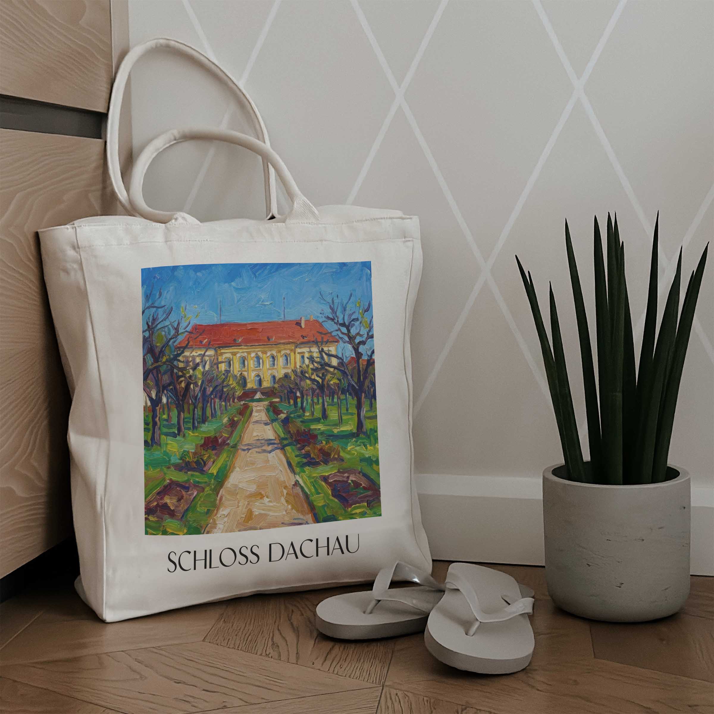 schloss-dachau-oberbayern-deutschland-einkaufstasche-oil-painting-oelgemaelde