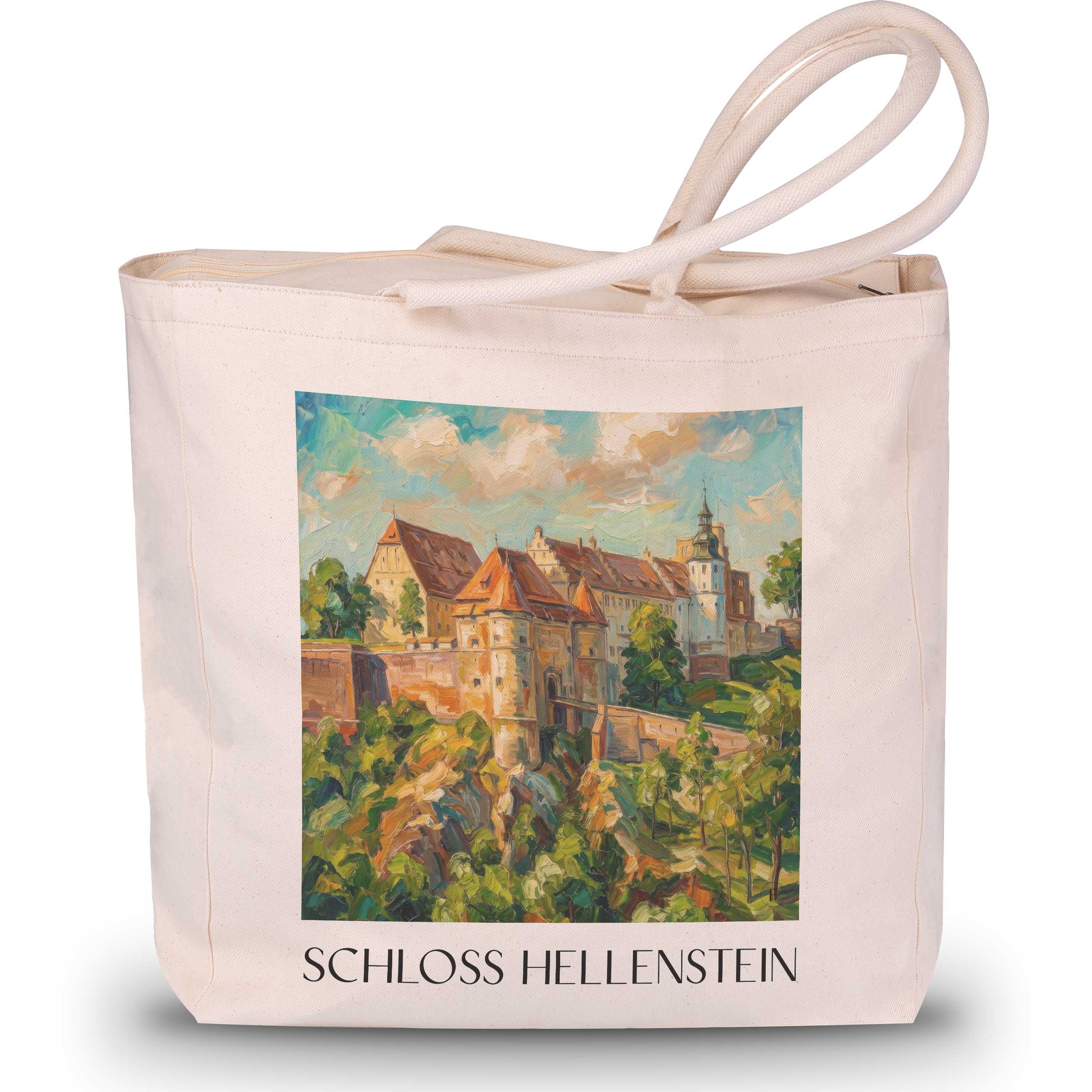 schloss-hellenstein-heidenheim-deutschland-einkaufstasche-oil-painting-oelgemaelde