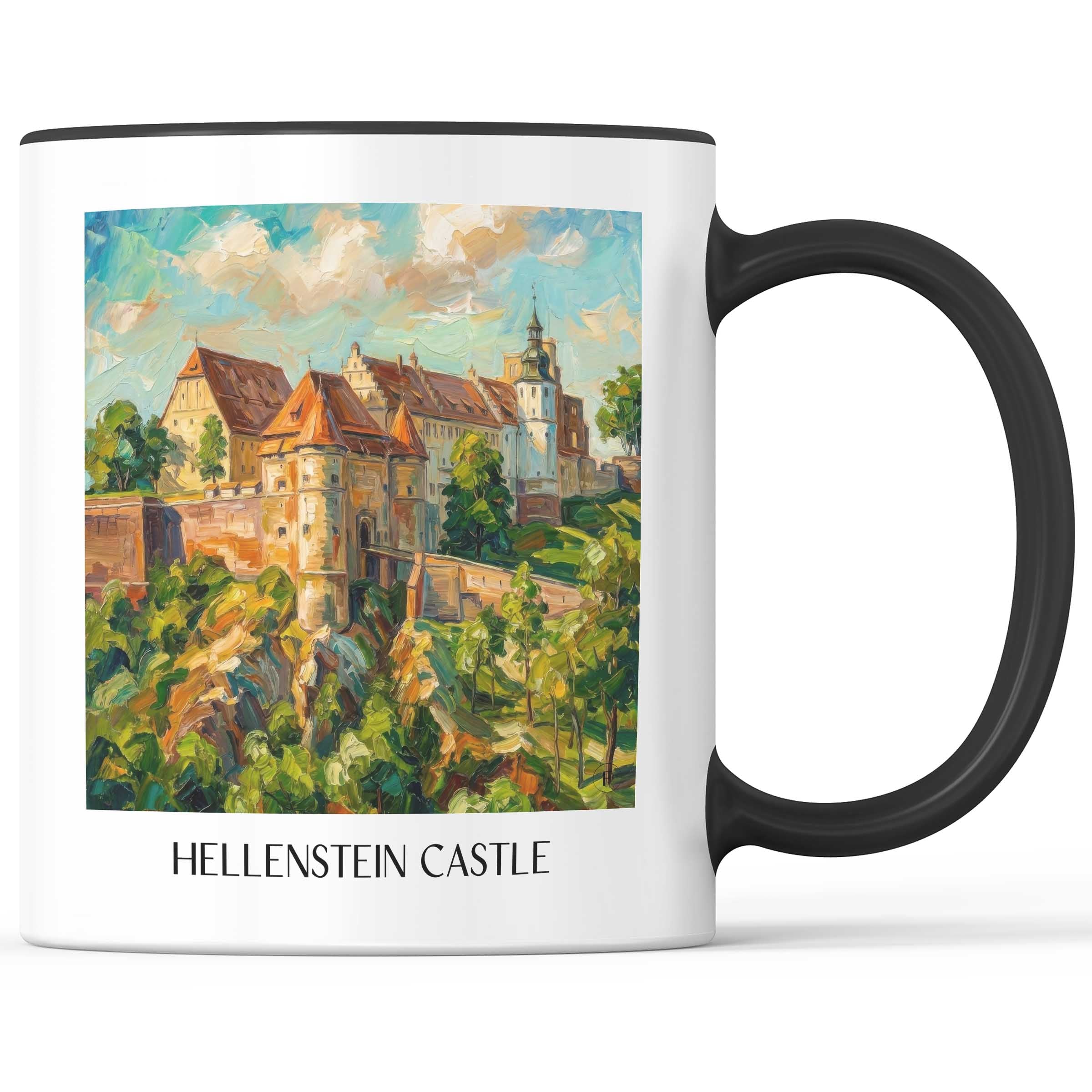 Schloss Hellenstein Kaffeebecher - Heidenheim - Deutschland Becher - Kaffeetasse im Ölgemälde Stil