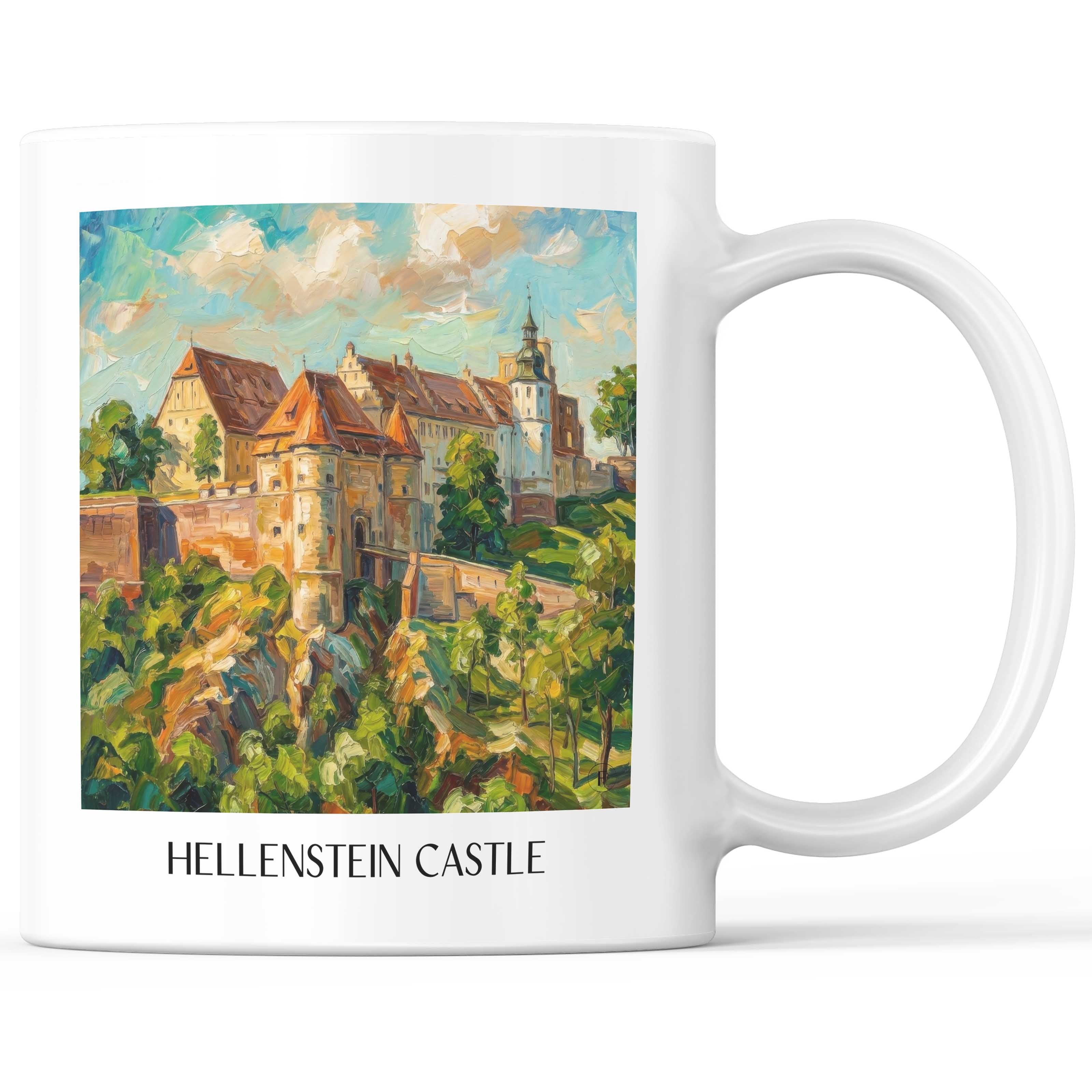 Schloss Hellenstein Kaffeebecher - Heidenheim - Deutschland Becher - Kaffeetasse im Ölgemälde Stil