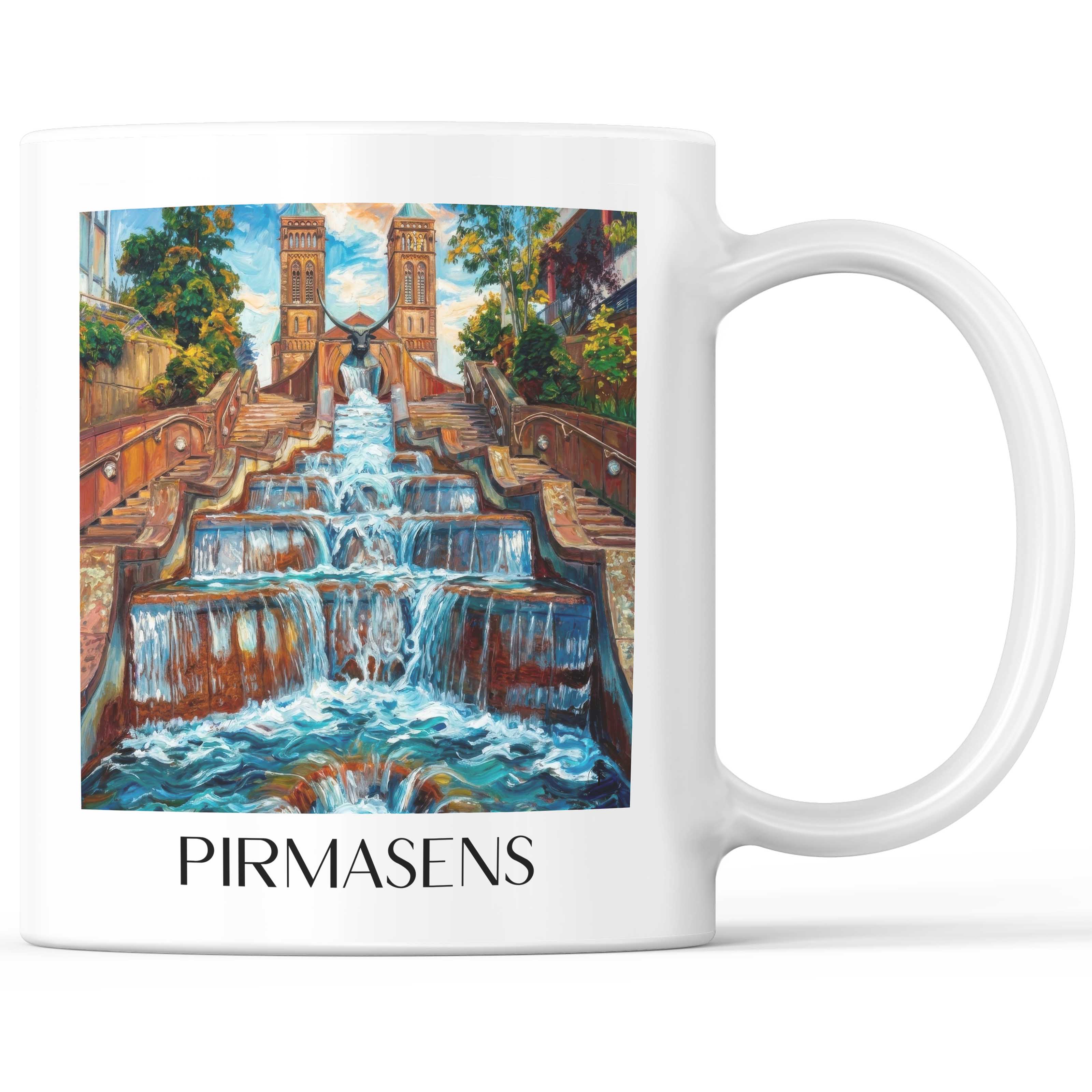 Pirmasens Kaffeebecher - Pfalz - Deutschland Becher - Kaffeetasse im Ölgemälde Stil