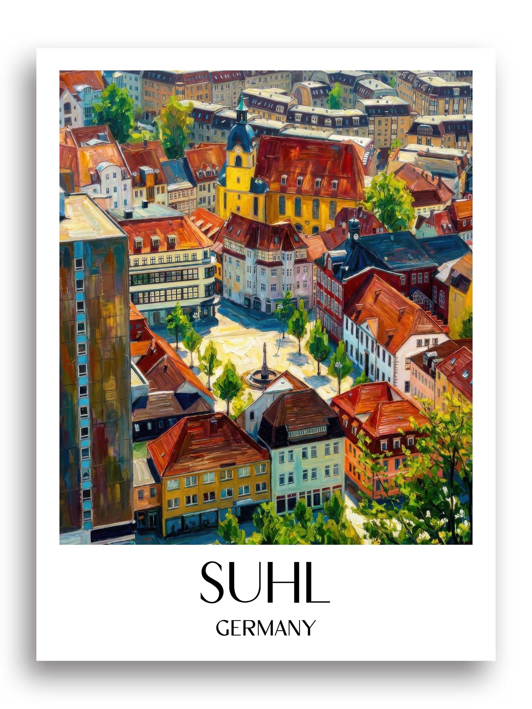 Suhl Poster - Thüringen - Deutschland Kunstdruck - Ölgemälde von A4 bis A1