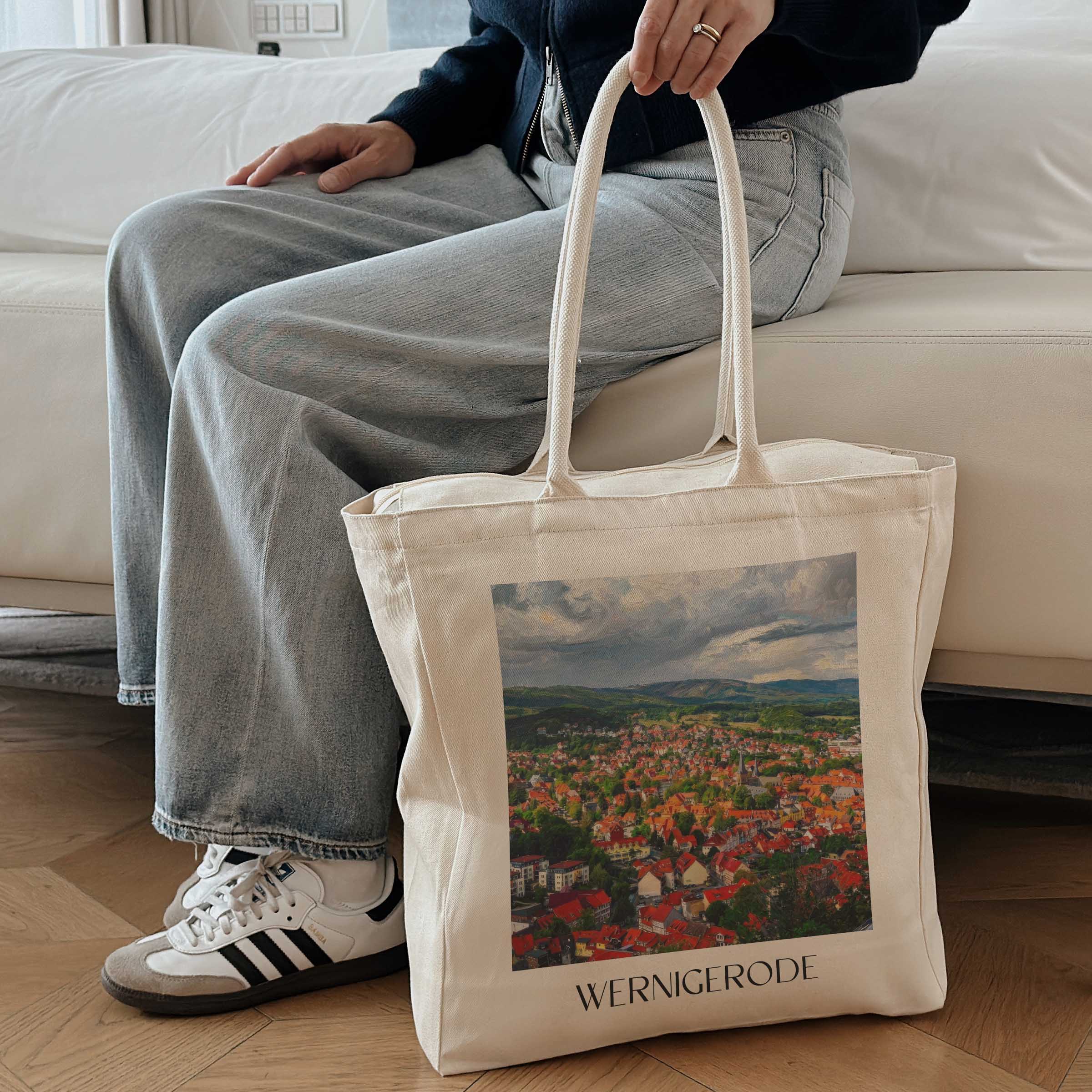 wernigerode-nordharz-deutschland-einkaufstasche-oil-painting-oelgemaelde