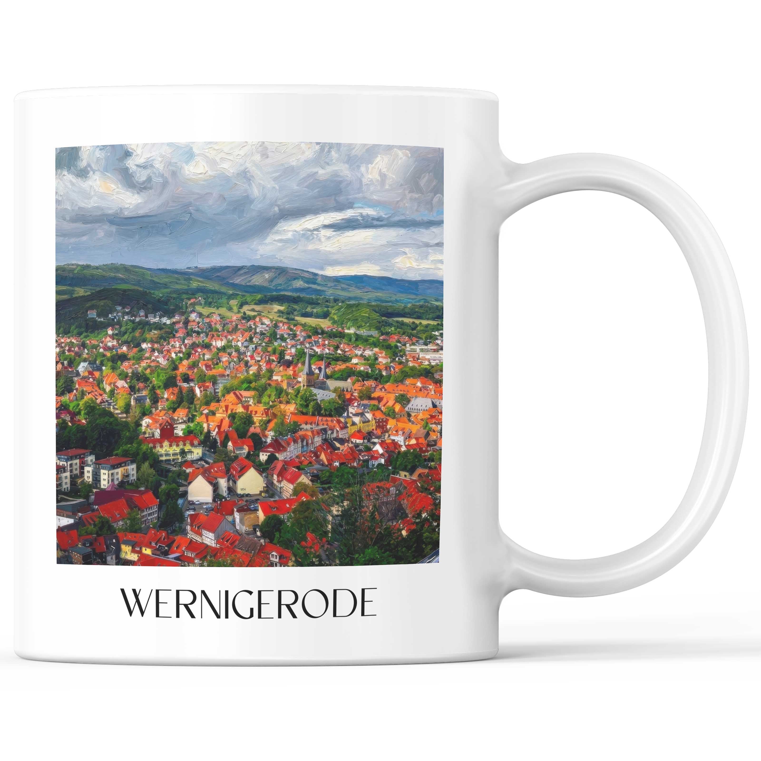 Wernigerode Kaffeebecher - Nordharz - Deutschland Becher - Kaffeetasse im Ölgemälde Stil