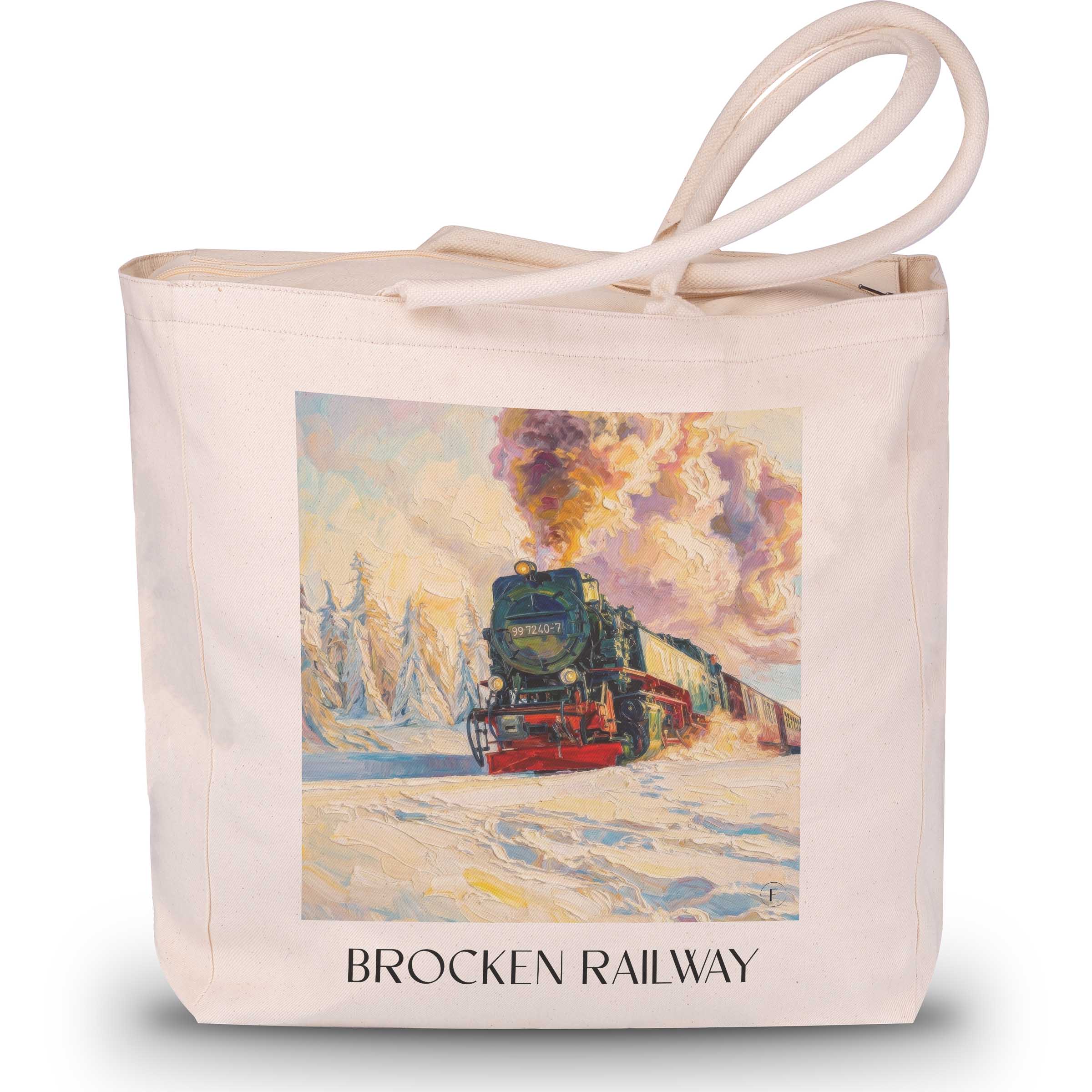 Brockenbahn Shopping Tasche - Wernigerode - Deutschland Tote Bag - Einkaufstasche im Ölgemälde Stil