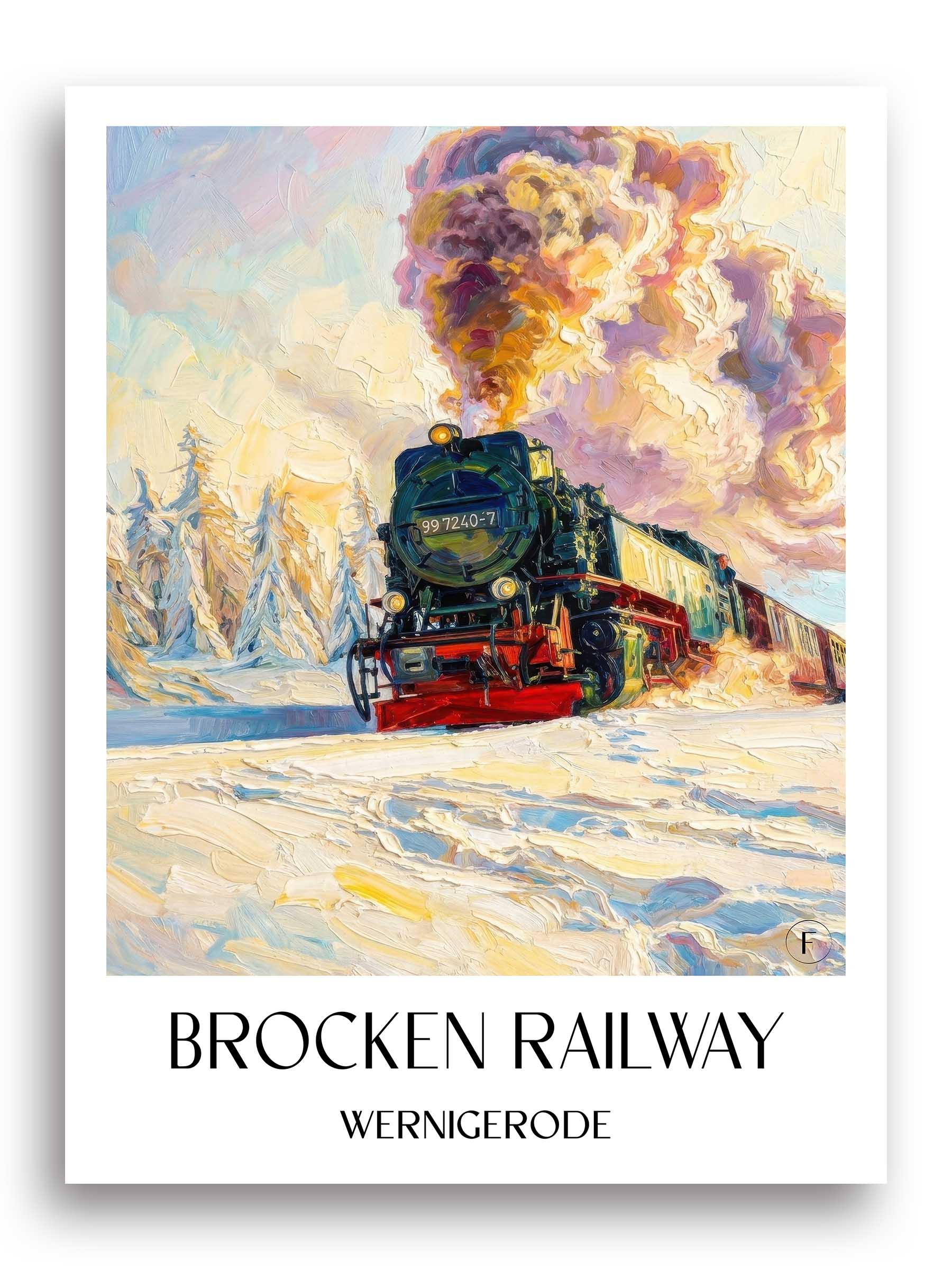 Brockenbahn Poster - Wernigerode - Deutschland Kunstdruck - Ölgemälde von A4 bis A1