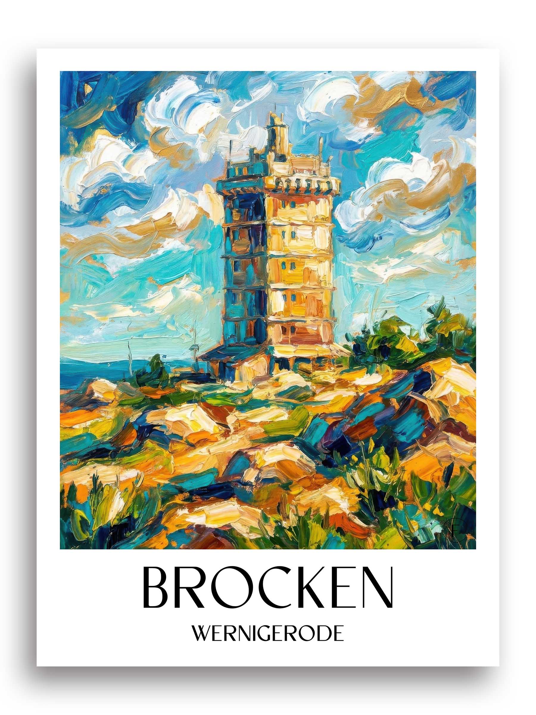 Brocken Poster - Wernigerode - Deutschland Kunstdruck - Ölgemälde von A4 bis A1