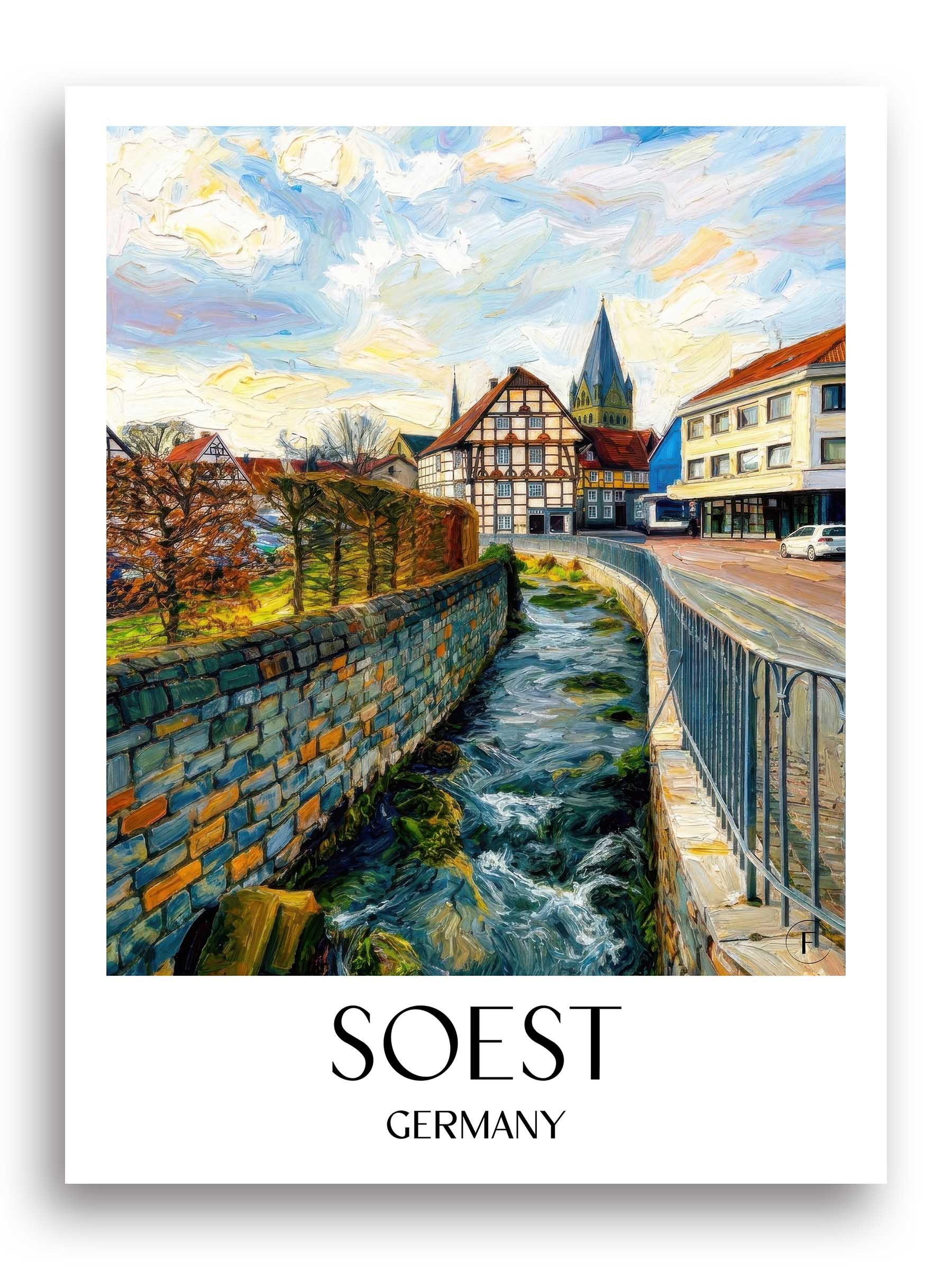 Soest Poster - Westfalen - Deutschland Kunstdruck - Ölgemälde von A4 bis A1
