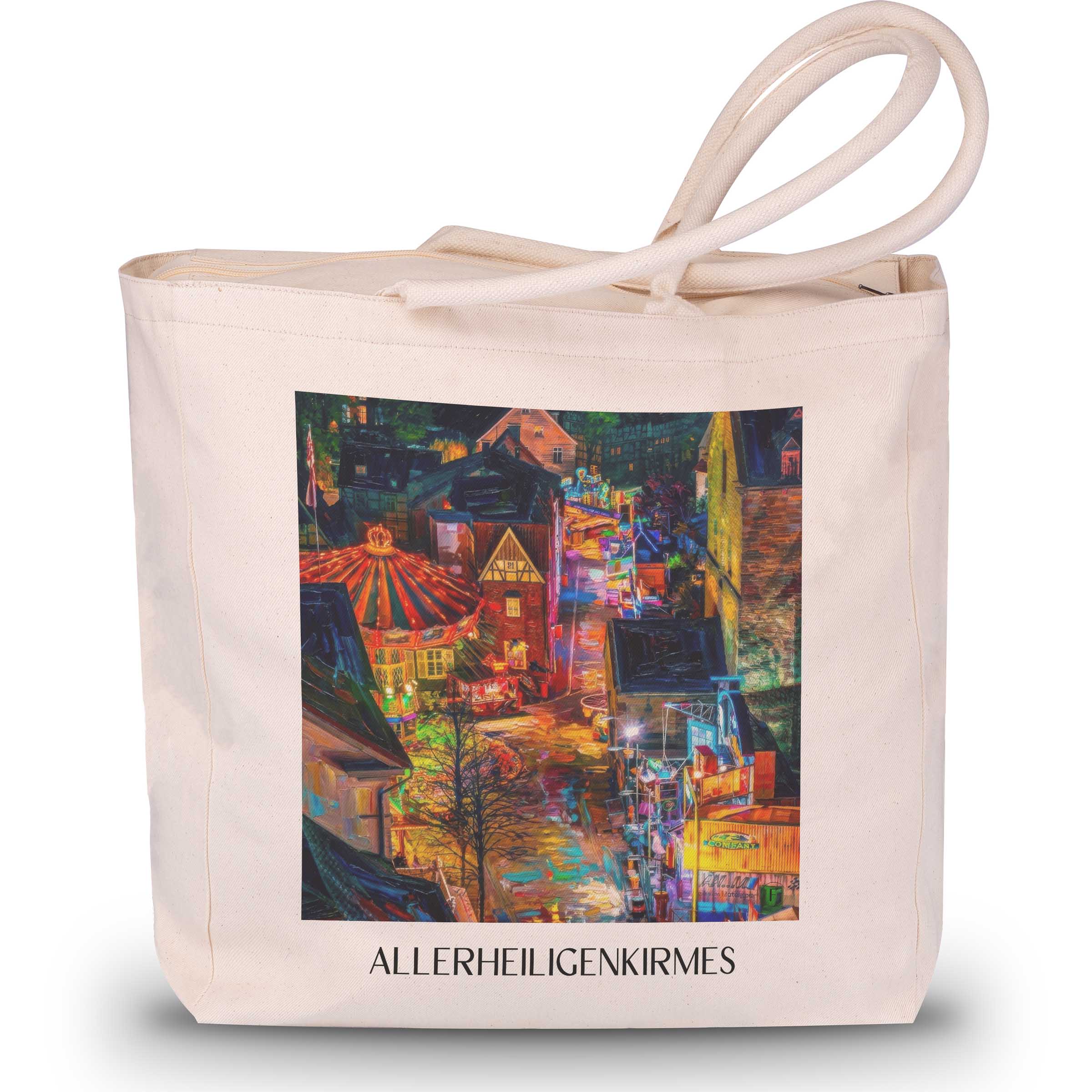 allerheiligenkirmes-soest-deutschland-einkaufstasche-oil-painting-oelgemaelde