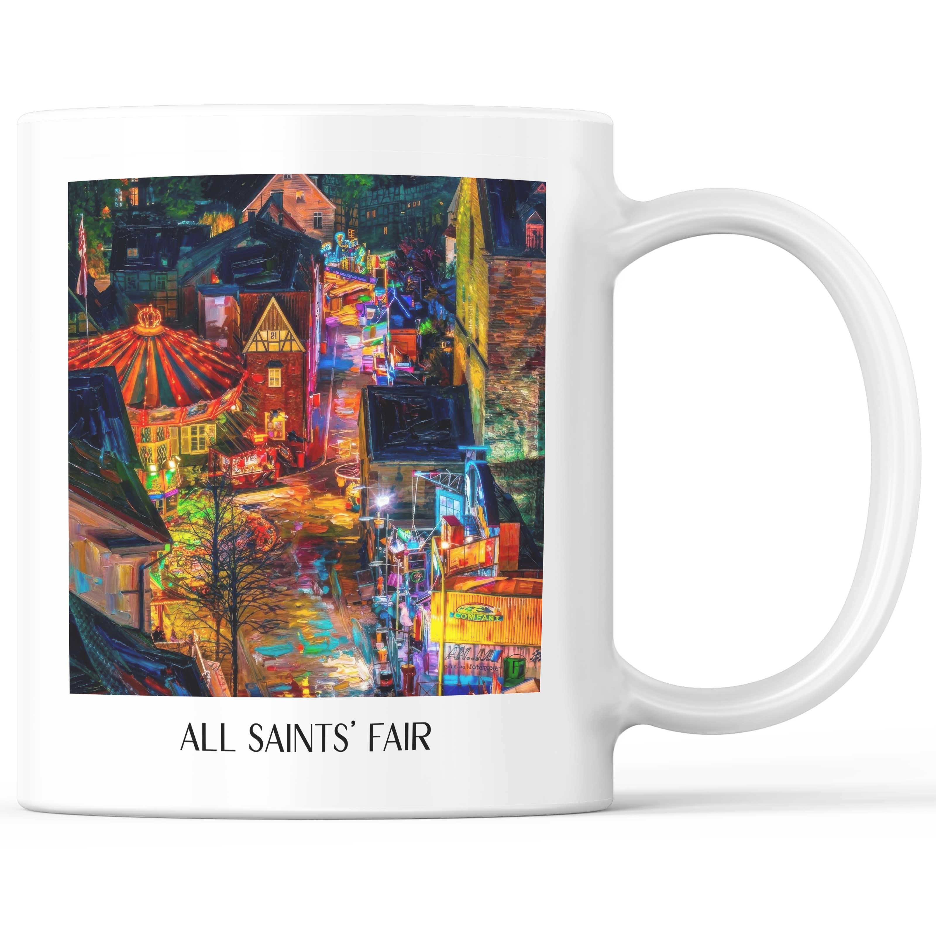 Allerheiligenkirmes Kaffeebecher - Soest - Deutschland Becher - Kaffeetasse im Ölgemälde Stil