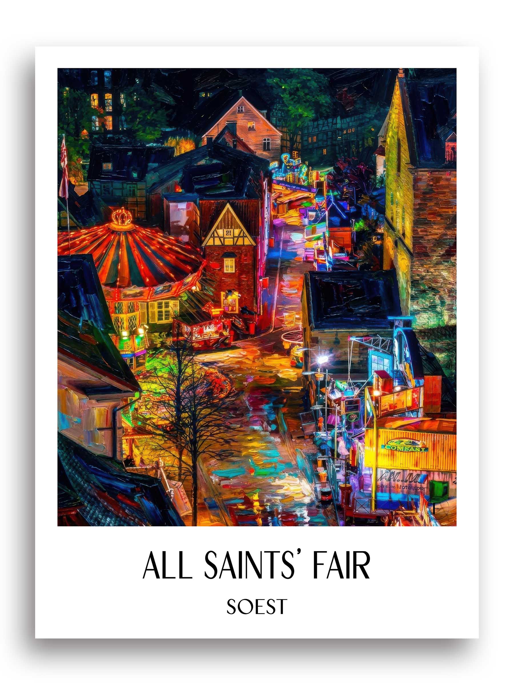 Allerheiligenkirmes Poster - Soest - Deutschland Kunstdruck - Ölgemälde von A4 bis A1