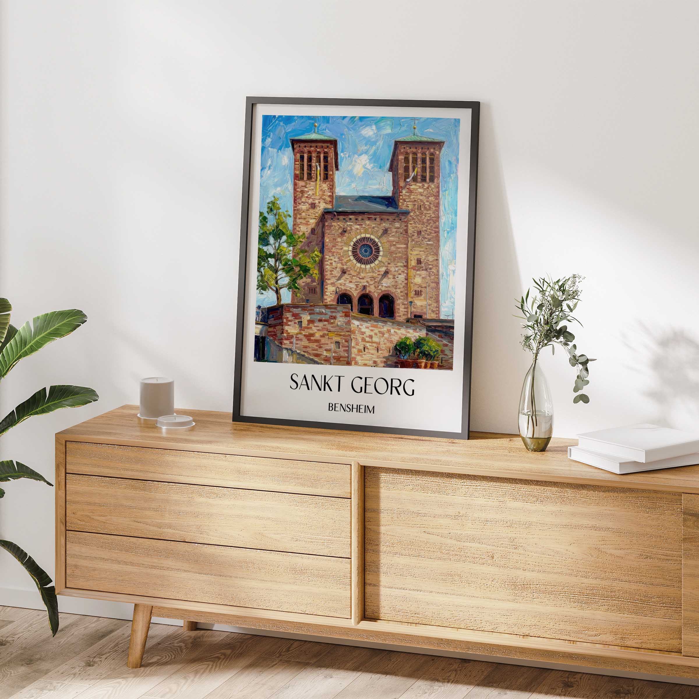sankt-georg-bensheim-deutschland-poster-oil-painting-oelgemaelde