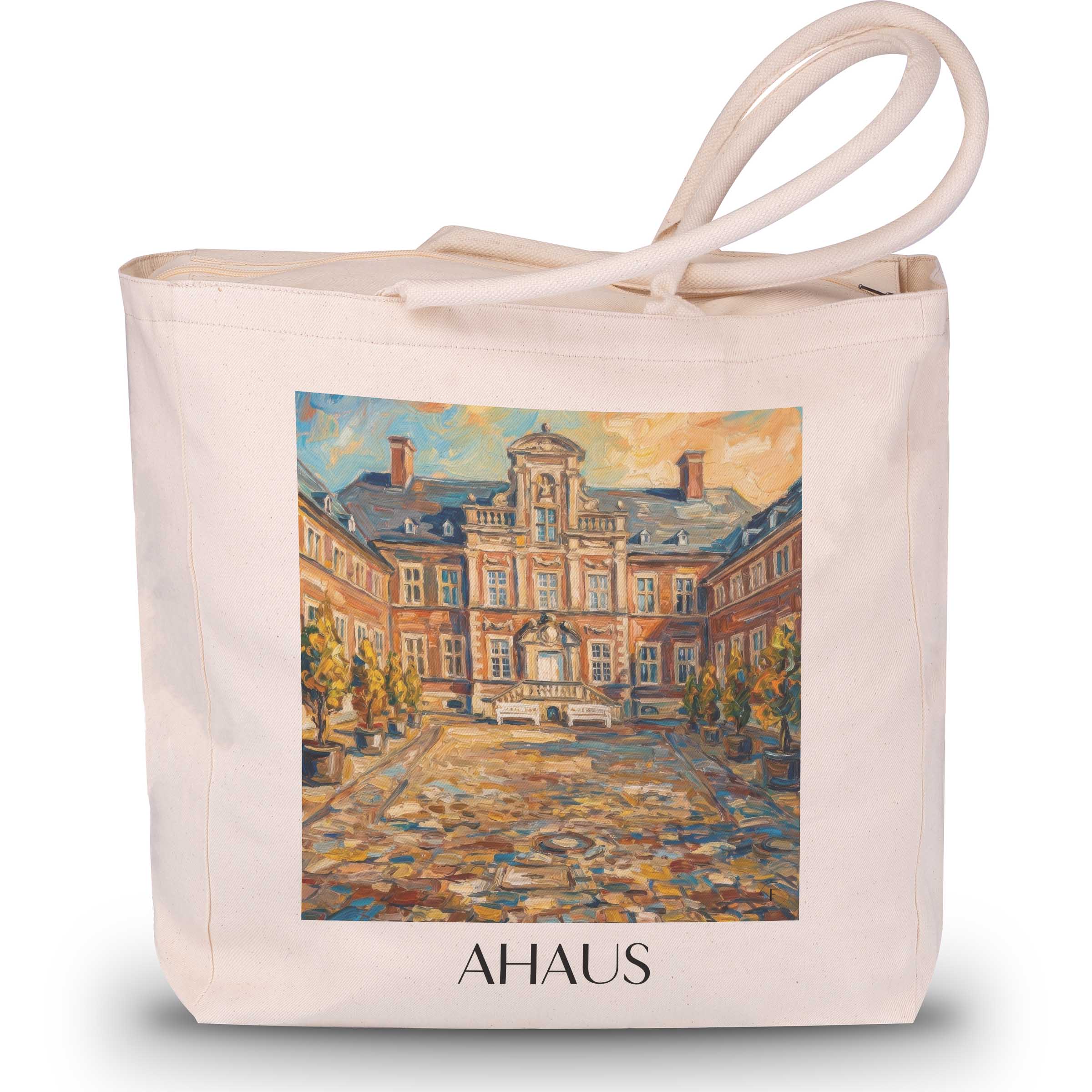 Ahaus Shopping Tasche - Münsterland - Deutschland Tote Bag - Einkaufstasche im Ölgemälde Stil