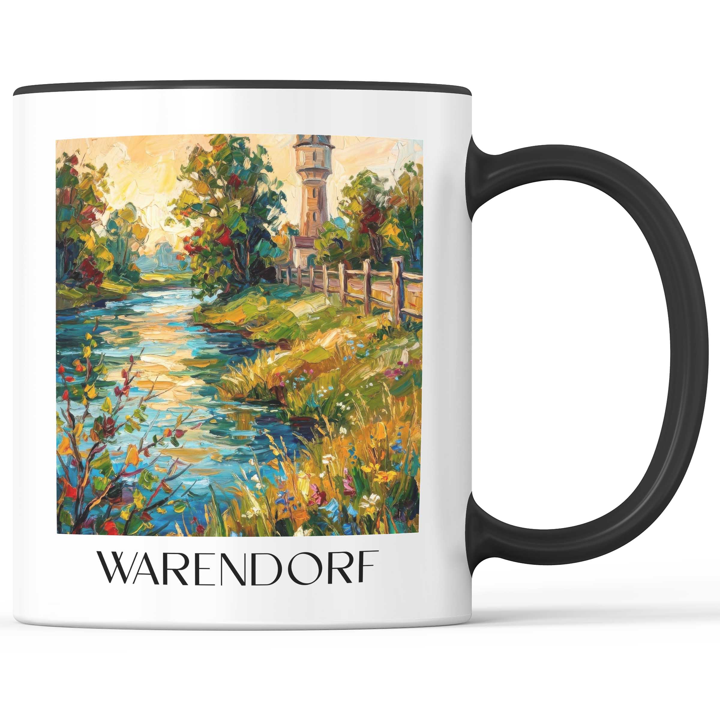 Warendorf Kaffeebecher - Münsterland - Deutschland Becher - Kaffeetasse im Ölgemälde Stil