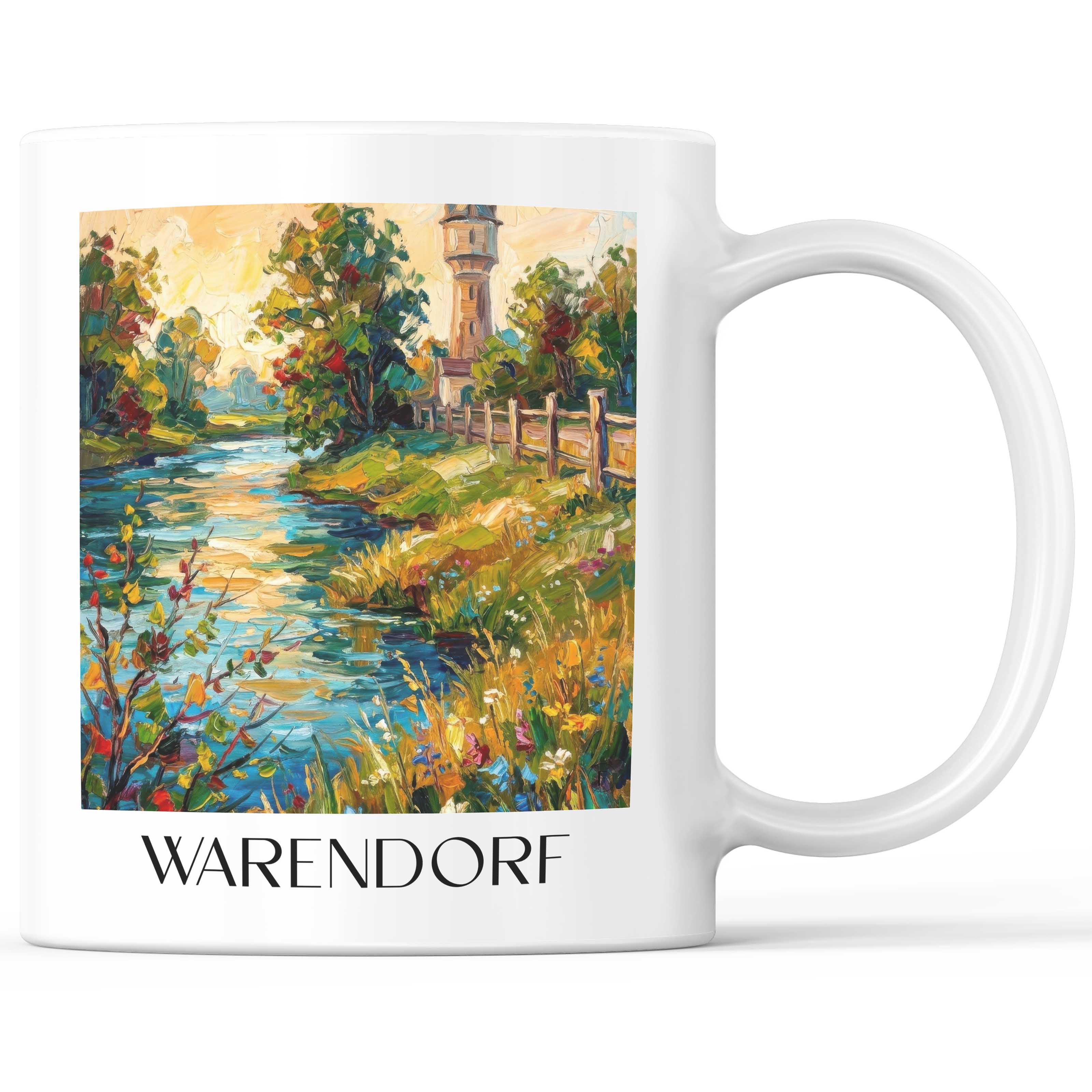 Warendorf Kaffeebecher - Münsterland - Deutschland Becher - Kaffeetasse im Ölgemälde Stil
