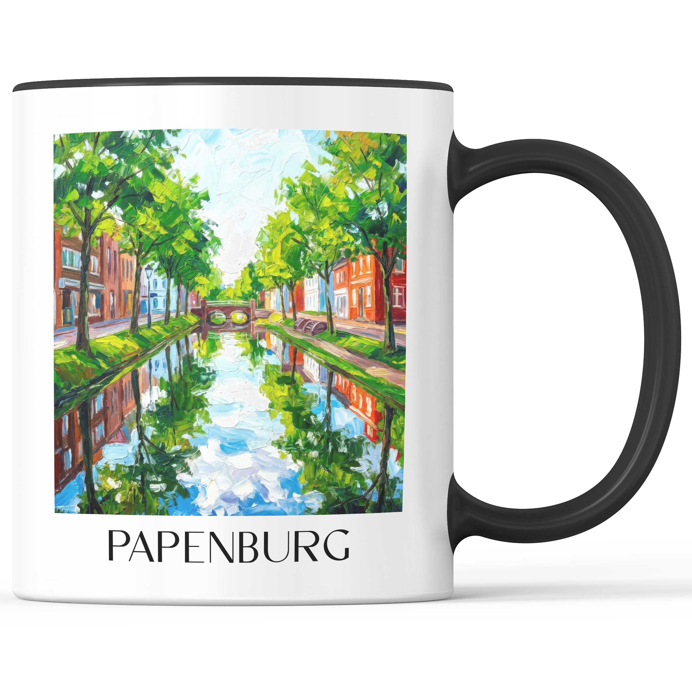 Papenburg Kaffeebecher - Niedersachsen - Deutschland Becher - Kaffeetasse im Ölgemälde Stil