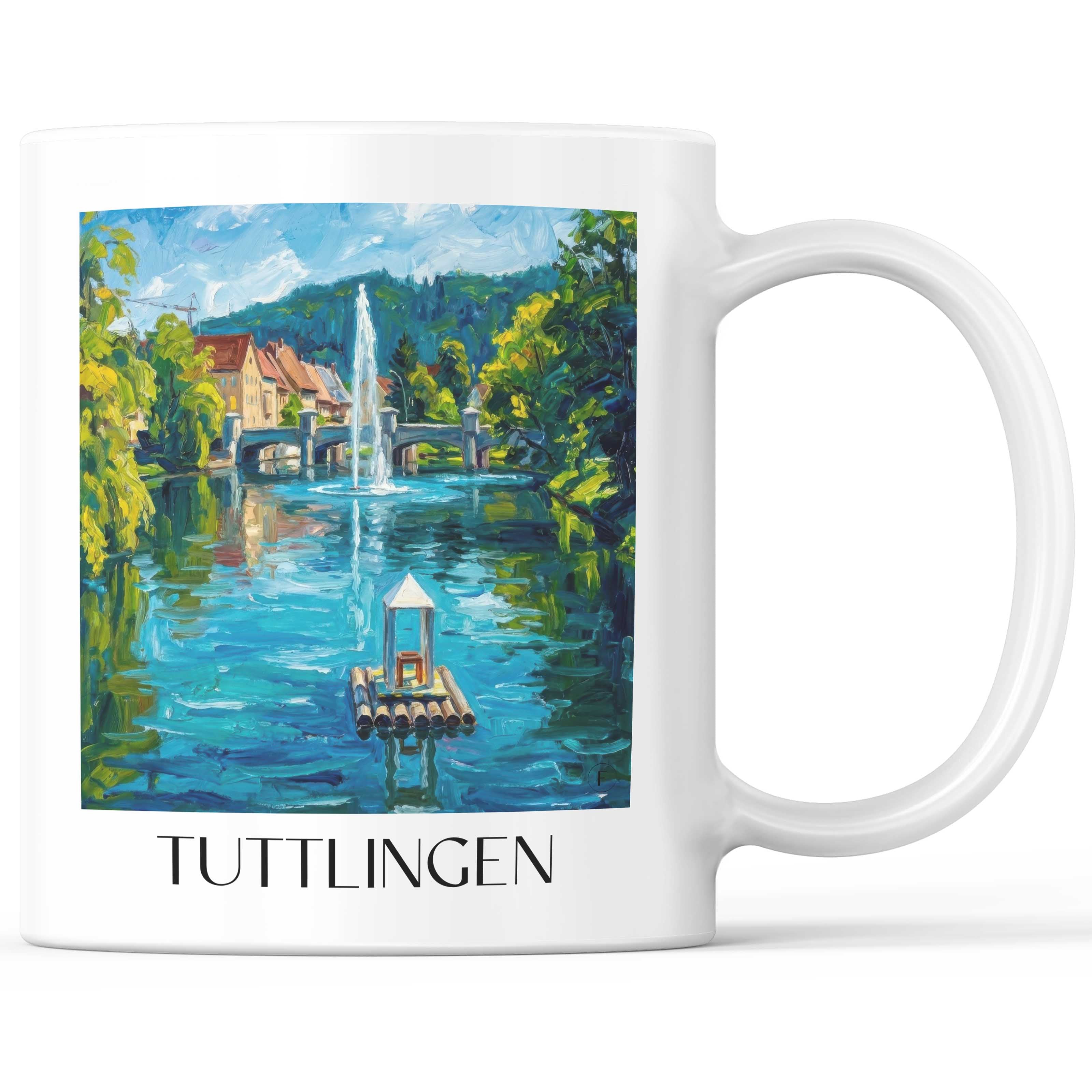 Tuttlingen Kaffeebecher - Schwarzwald - Deutschland Becher - Kaffeetasse im Ölgemälde Stil