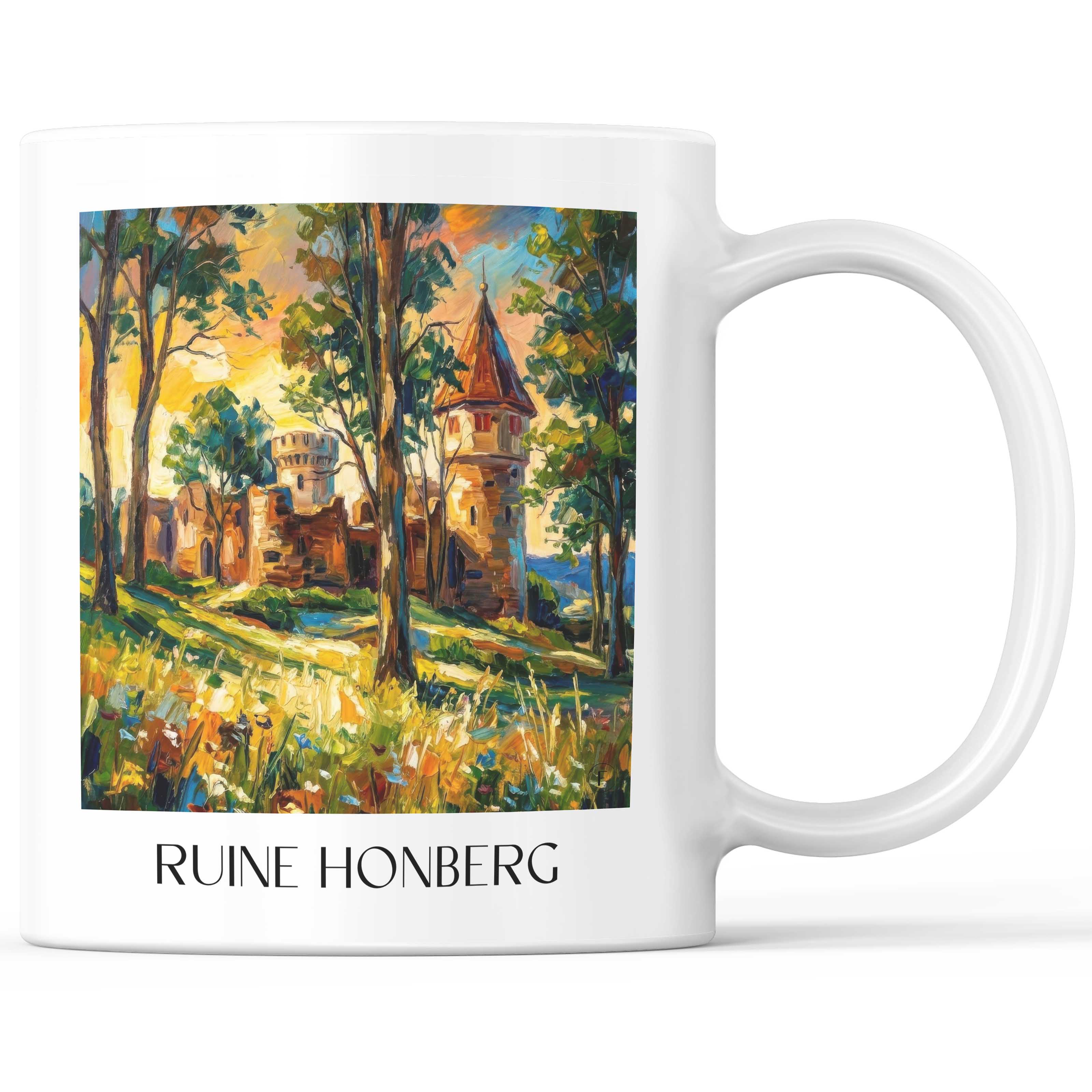 Ruine Honberg Kaffeebecher - Tuttlingen - Deutschland Becher - Kaffeetasse im Ölgemälde Stil