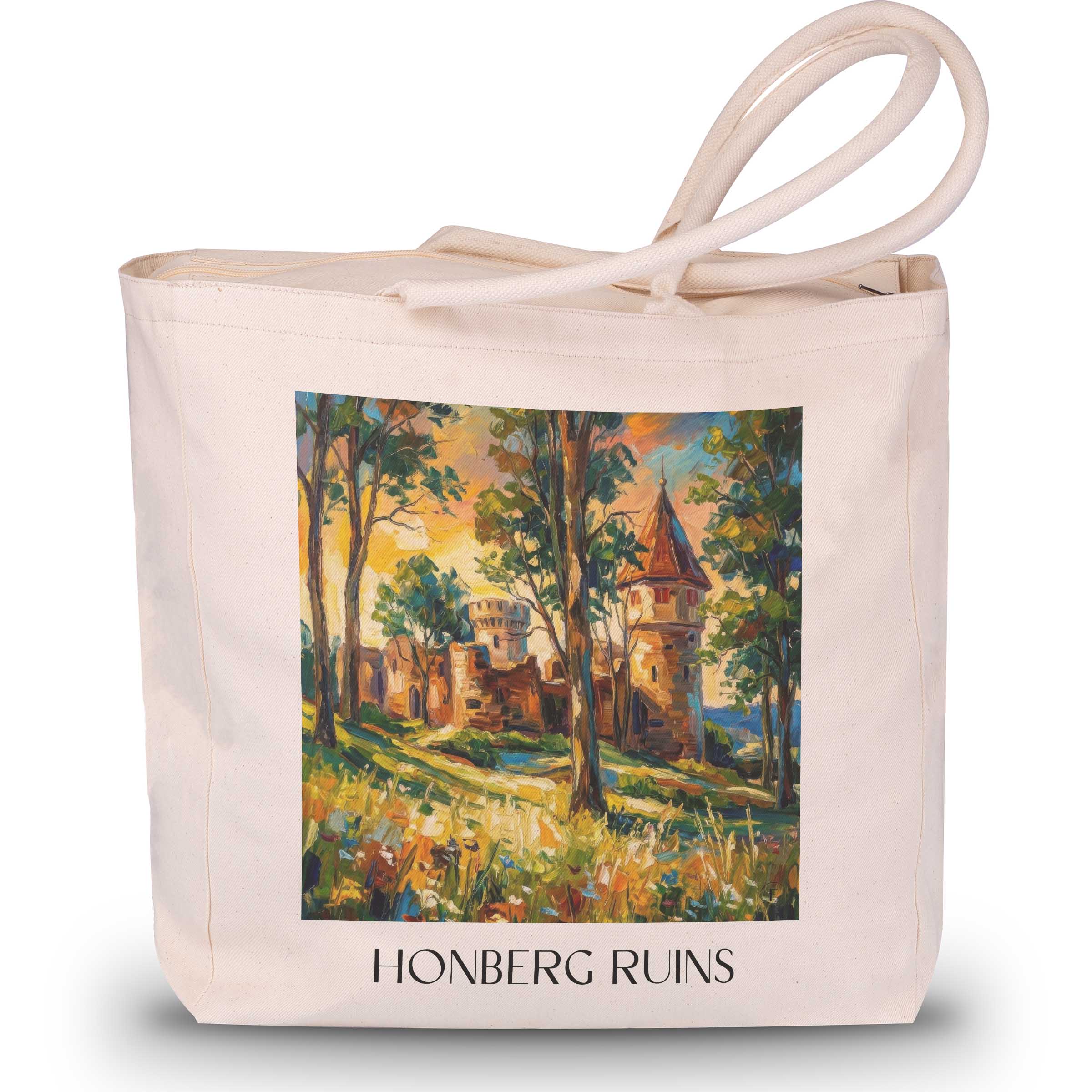 Ruine Honberg Shopping Tasche - Tuttlingen - Deutschland Tote Bag - Einkaufstasche im Ölgemälde Stil