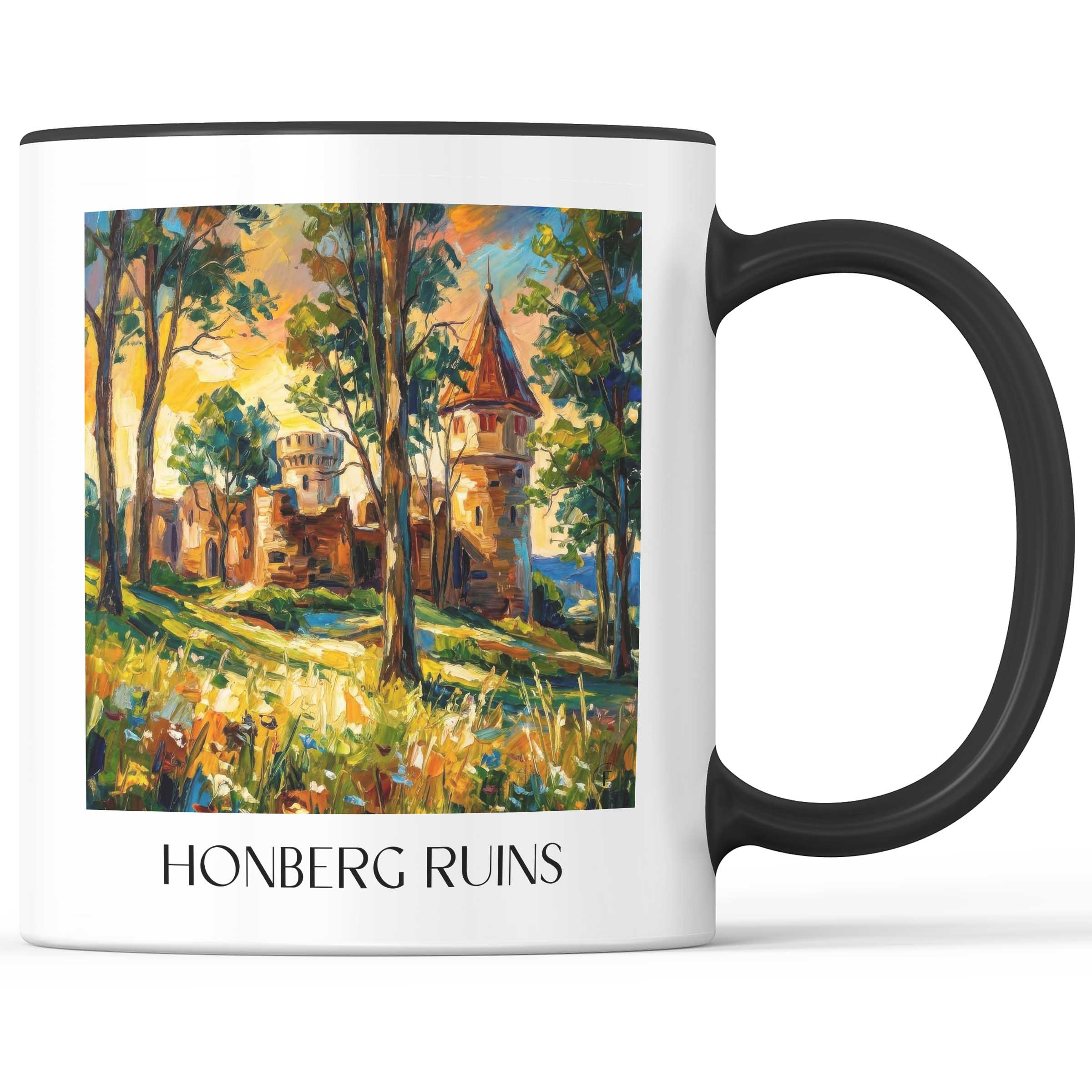 Ruine Honberg Kaffeebecher - Tuttlingen - Deutschland Becher - Kaffeetasse im Ölgemälde Stil